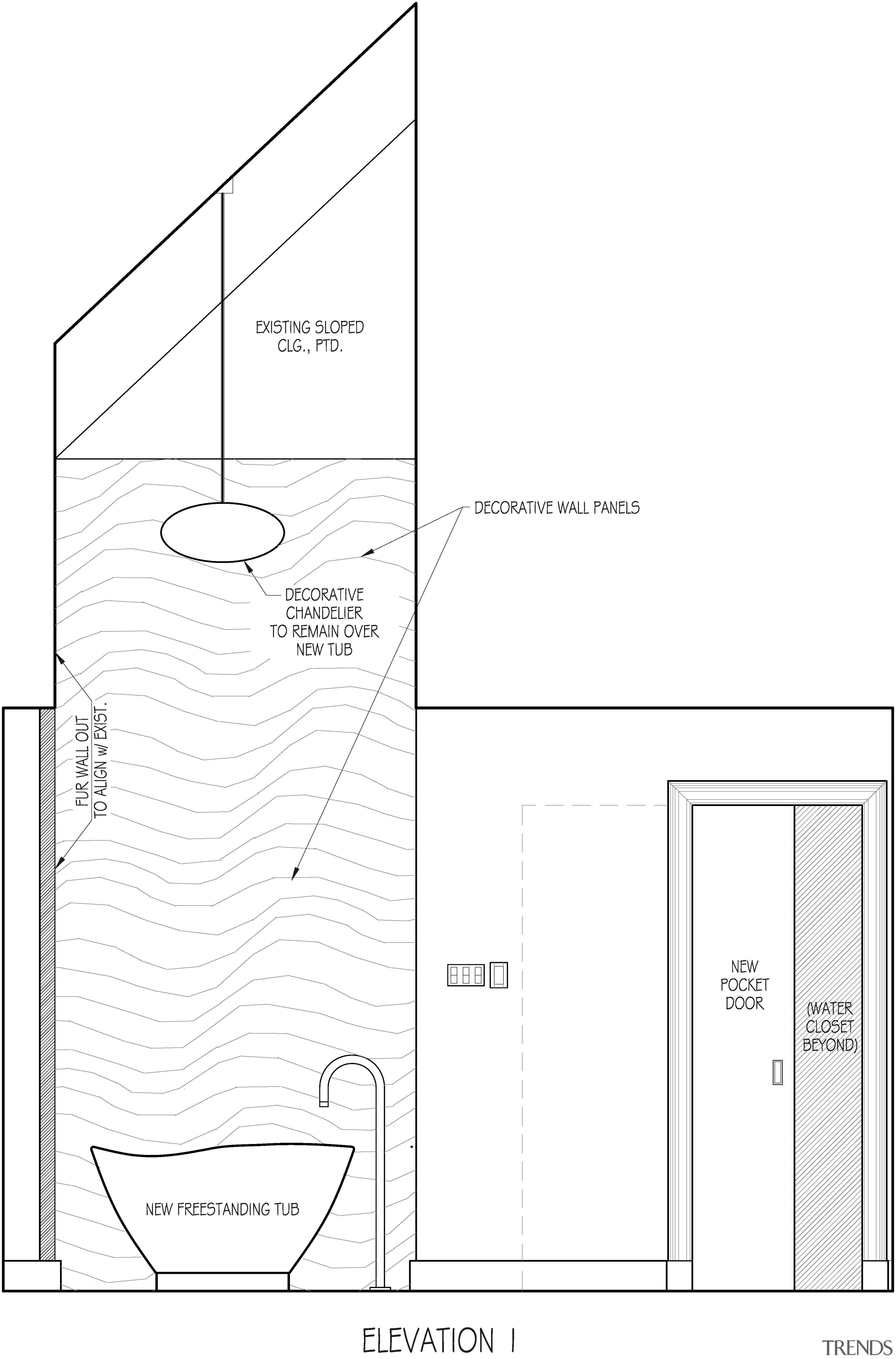 This all-white bathroom replaces a dated master bathroom angle, area, black and white, design, diagram, drawing, floor plan, line, plan, product design, structure, text, white