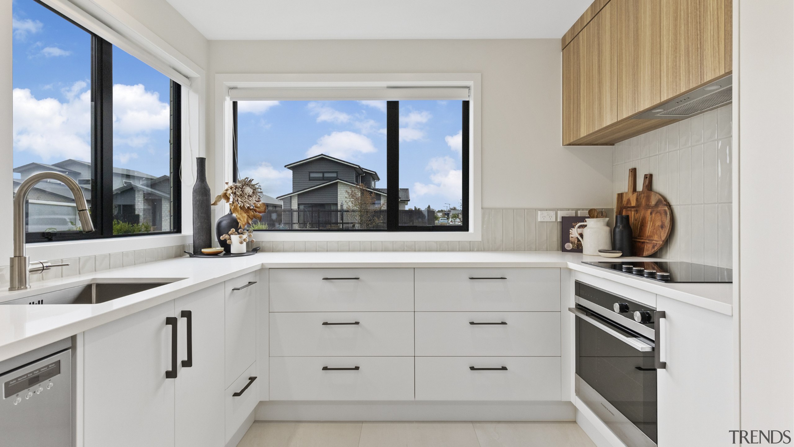 Crisp, modern and efficient, the kitchen boasts a 