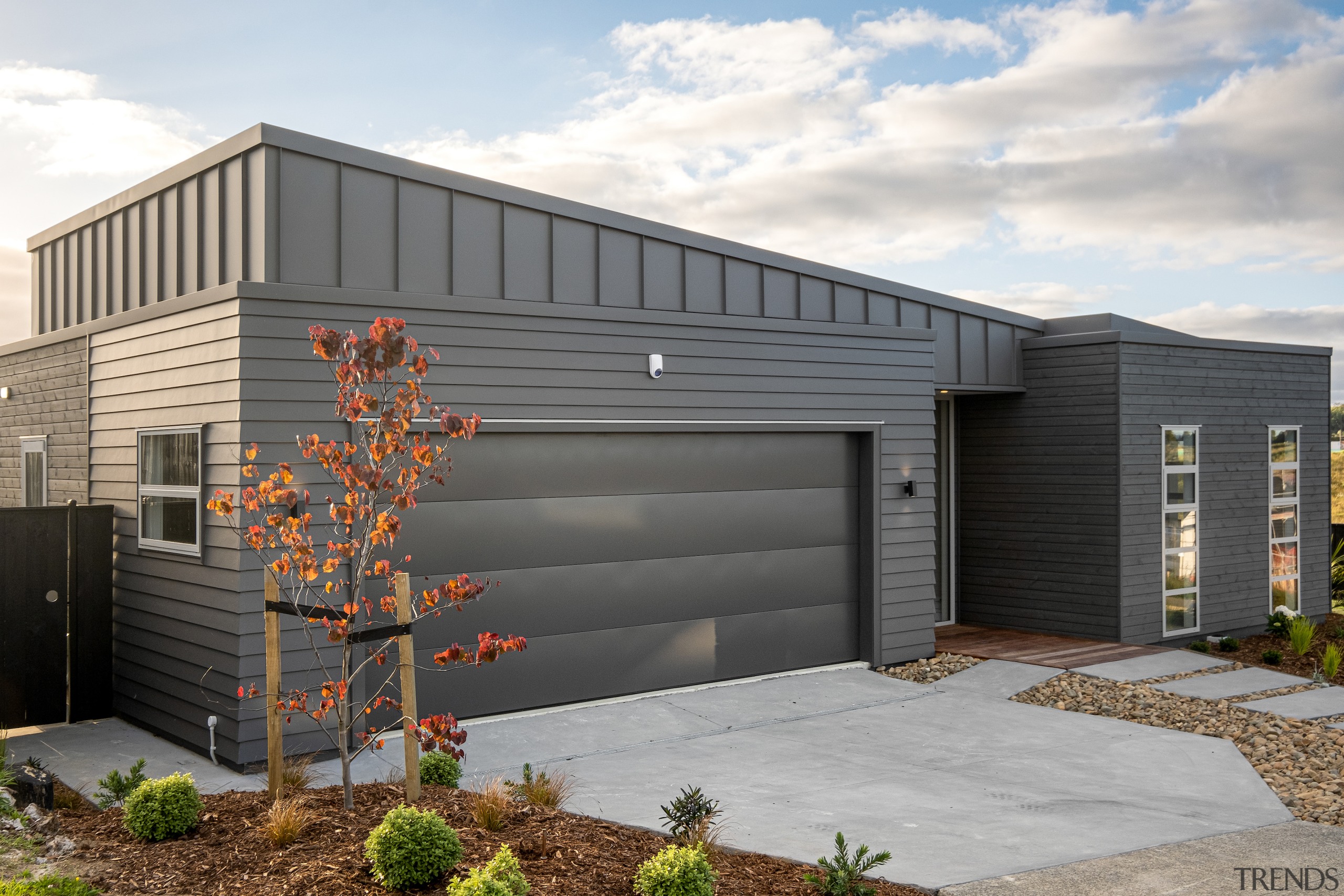 The street face of the family home, complete 