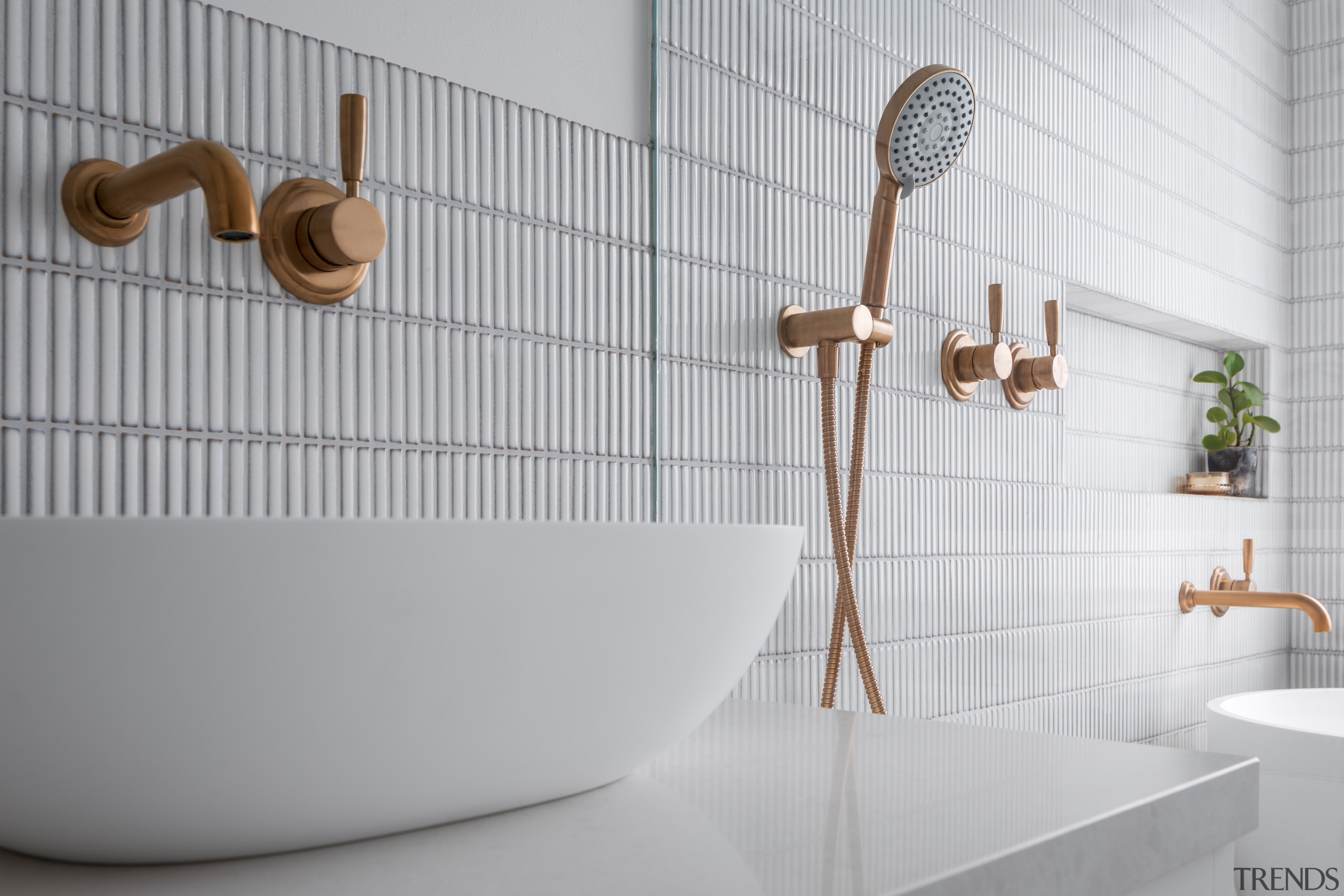 The choice of standing table top basins adds 