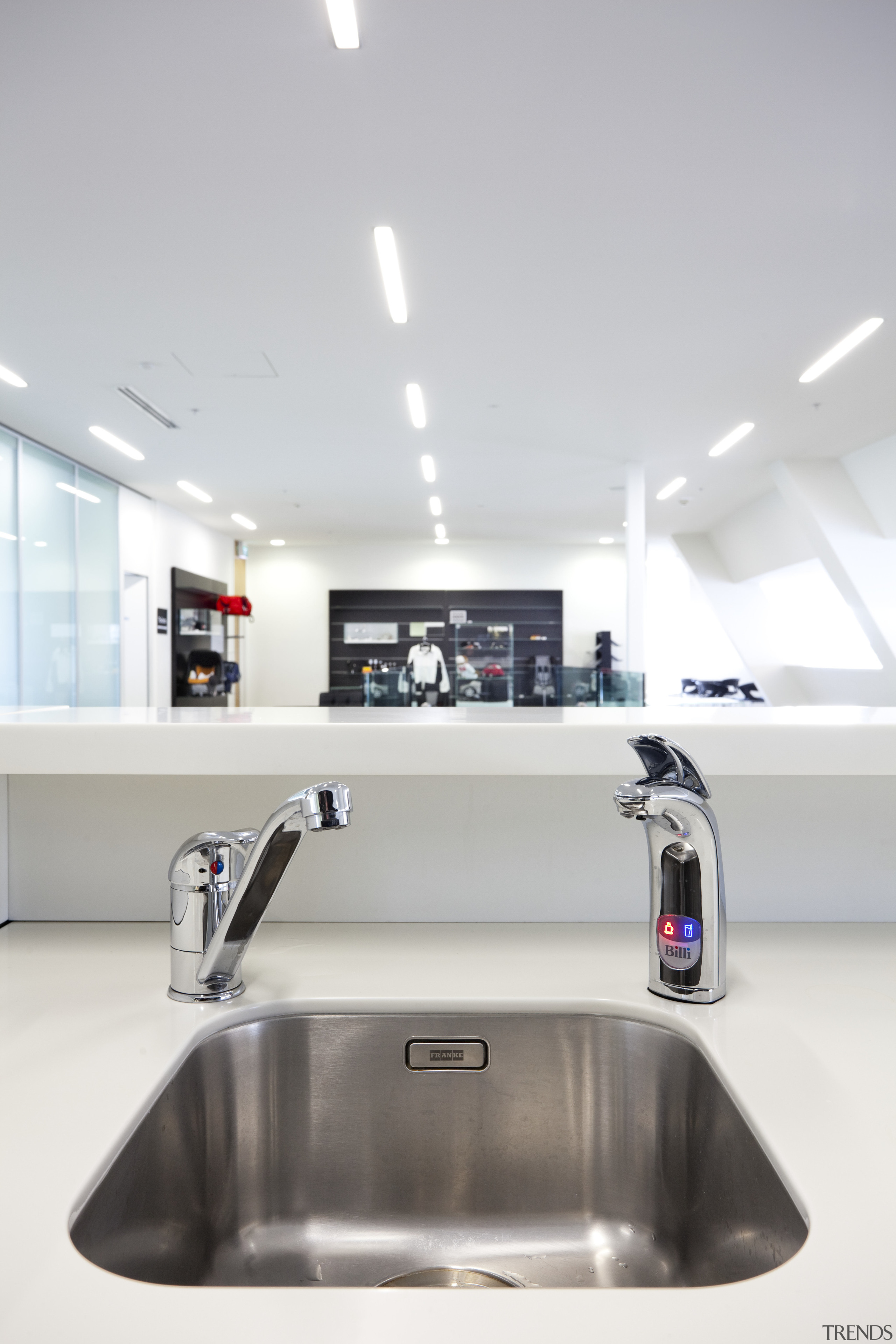 Seen here is a drinking-water system designed by interior design, product design, sink, tap, white, gray