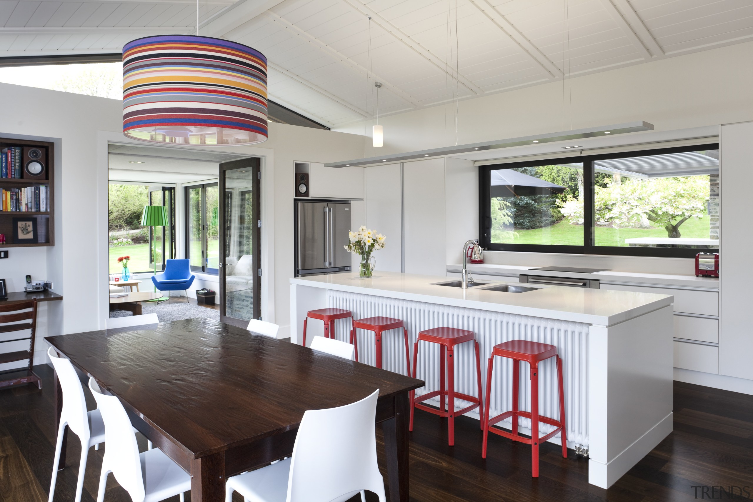 wide-ranging renovation by Mason &amp; Wales Architects dining room, interior design, kitchen, real estate, table, gray, white