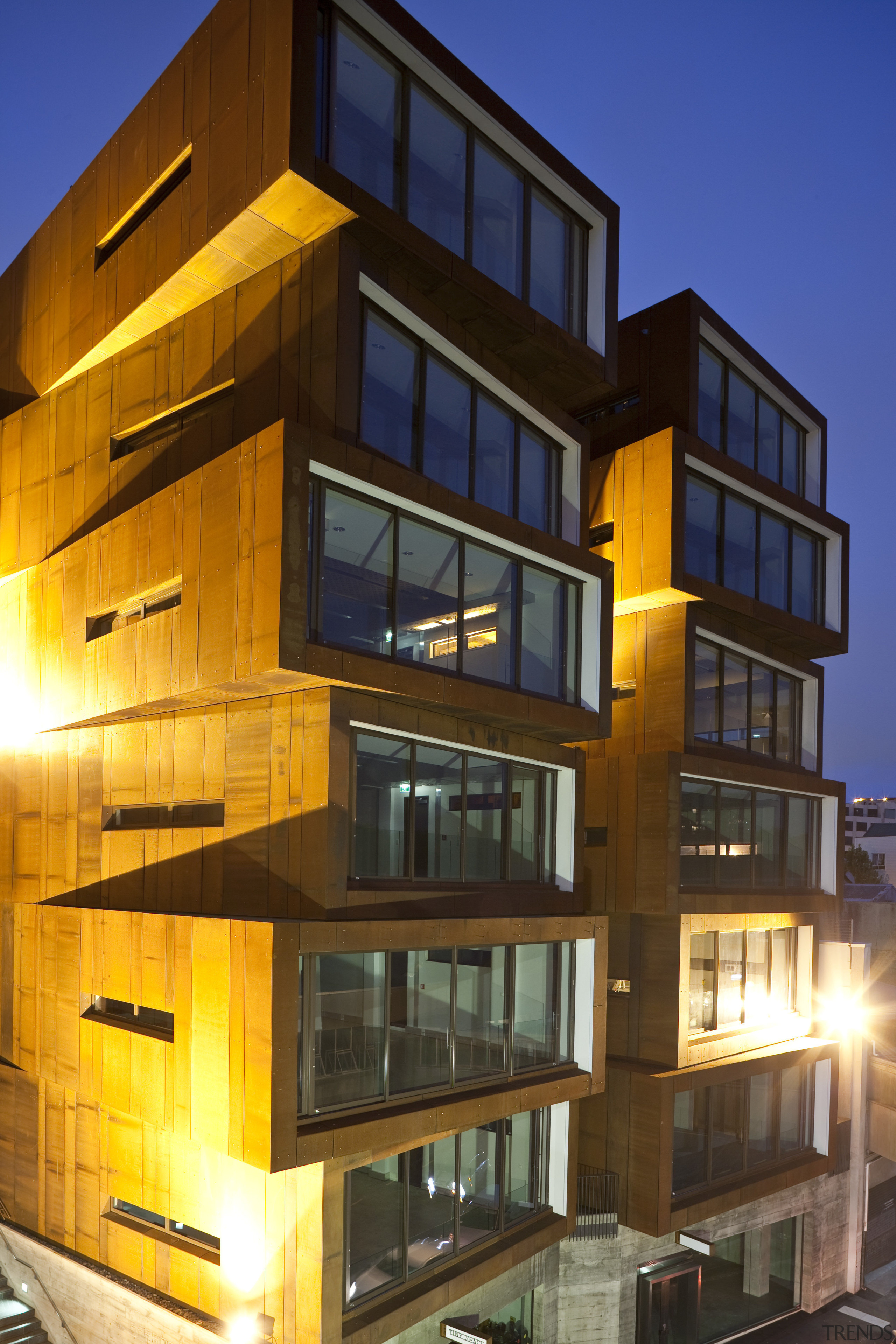 View of the Ironbank building which features rustic apartment, architecture, building, commercial building, condominium, corporate headquarters, elevation, facade, home, hotel, house, mixed use, property, real estate, residential area, window, brown