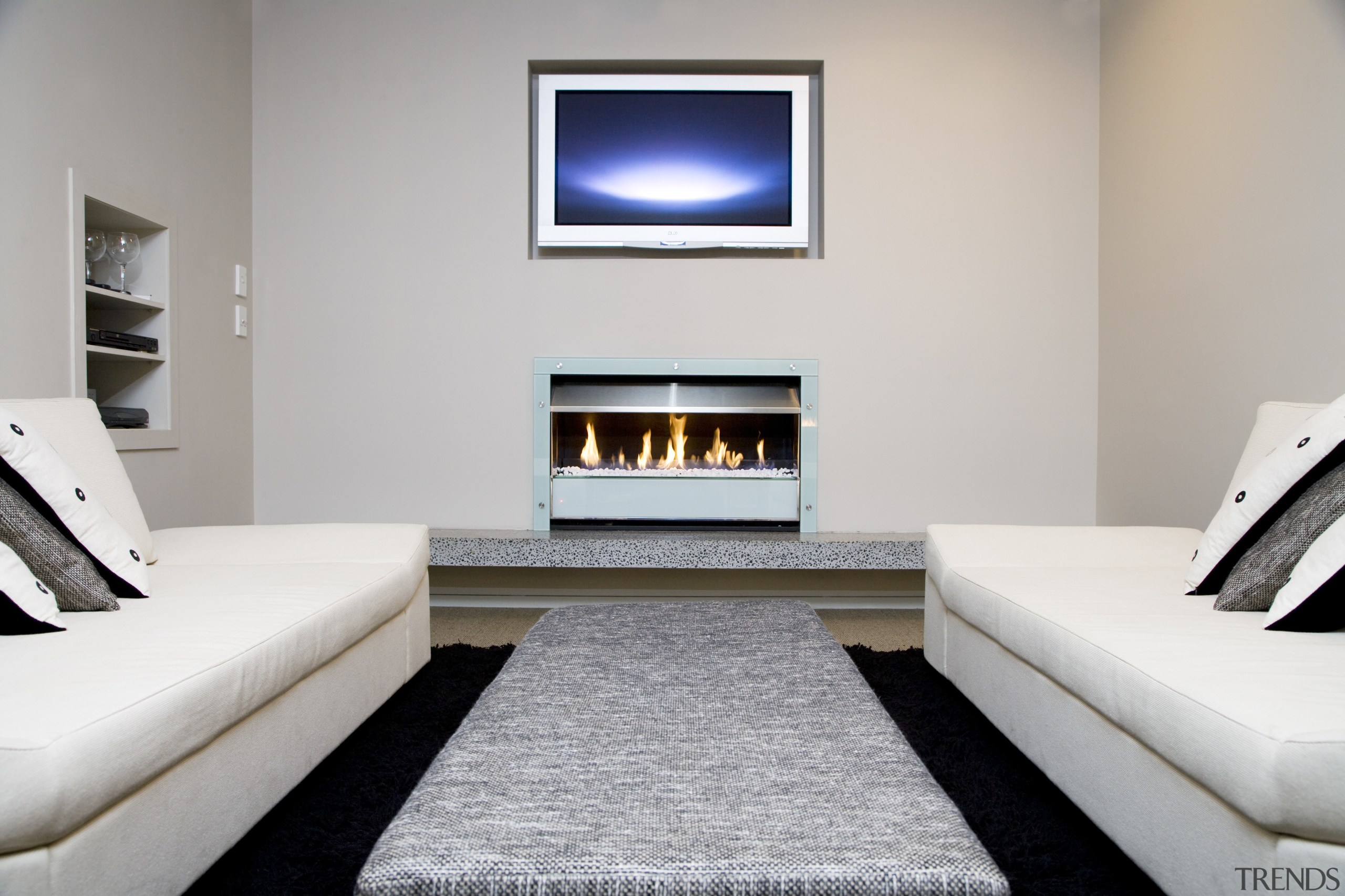 Flameboyant designs and makes a range of fires fireplace, hearth, interior design, living room, room, gray