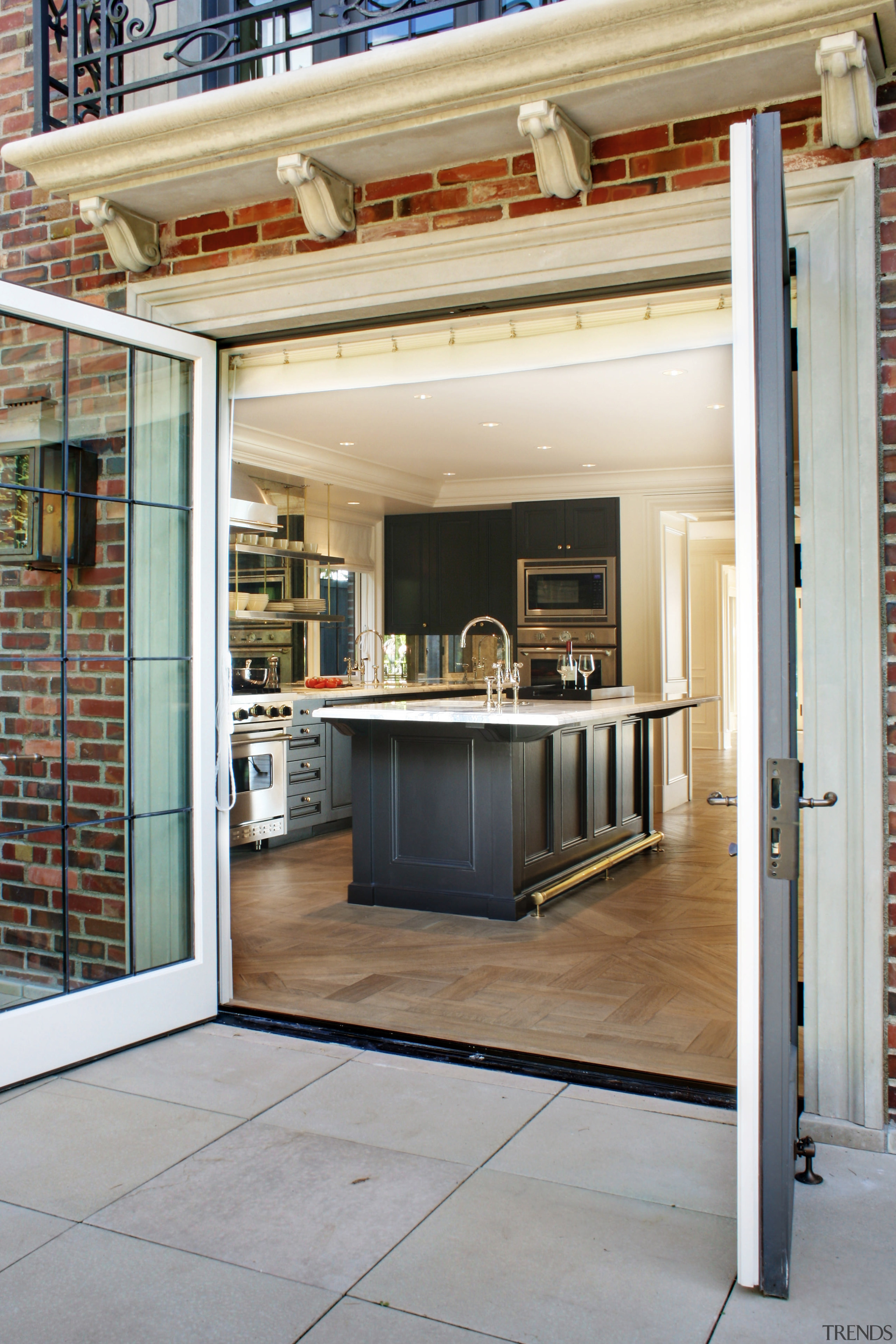 A new roof, accentuated eves and balanced detail door, floor, interior design, gray