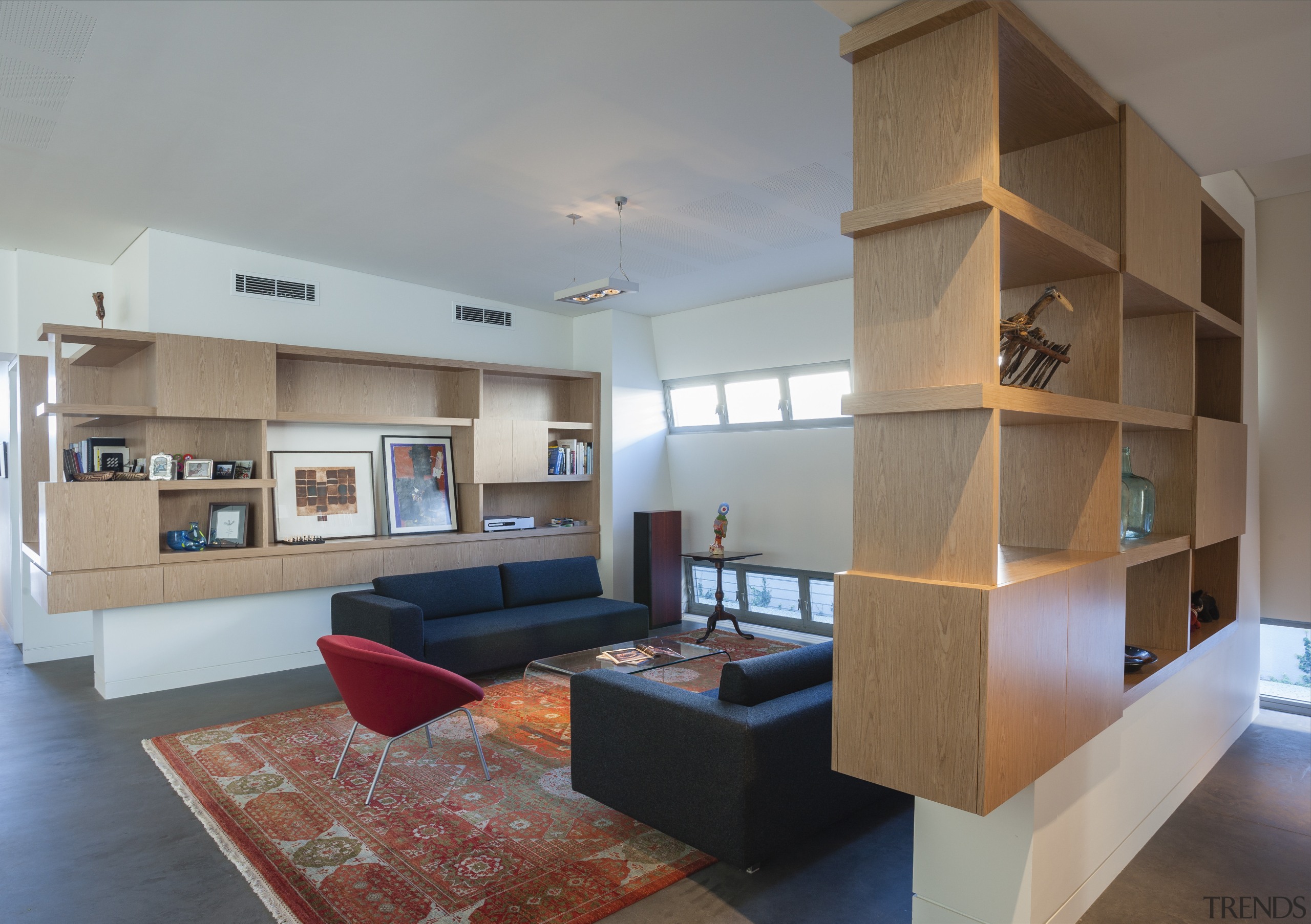 View of living area. - View of living architecture, house, interior design, living room, loft, real estate, room, gray