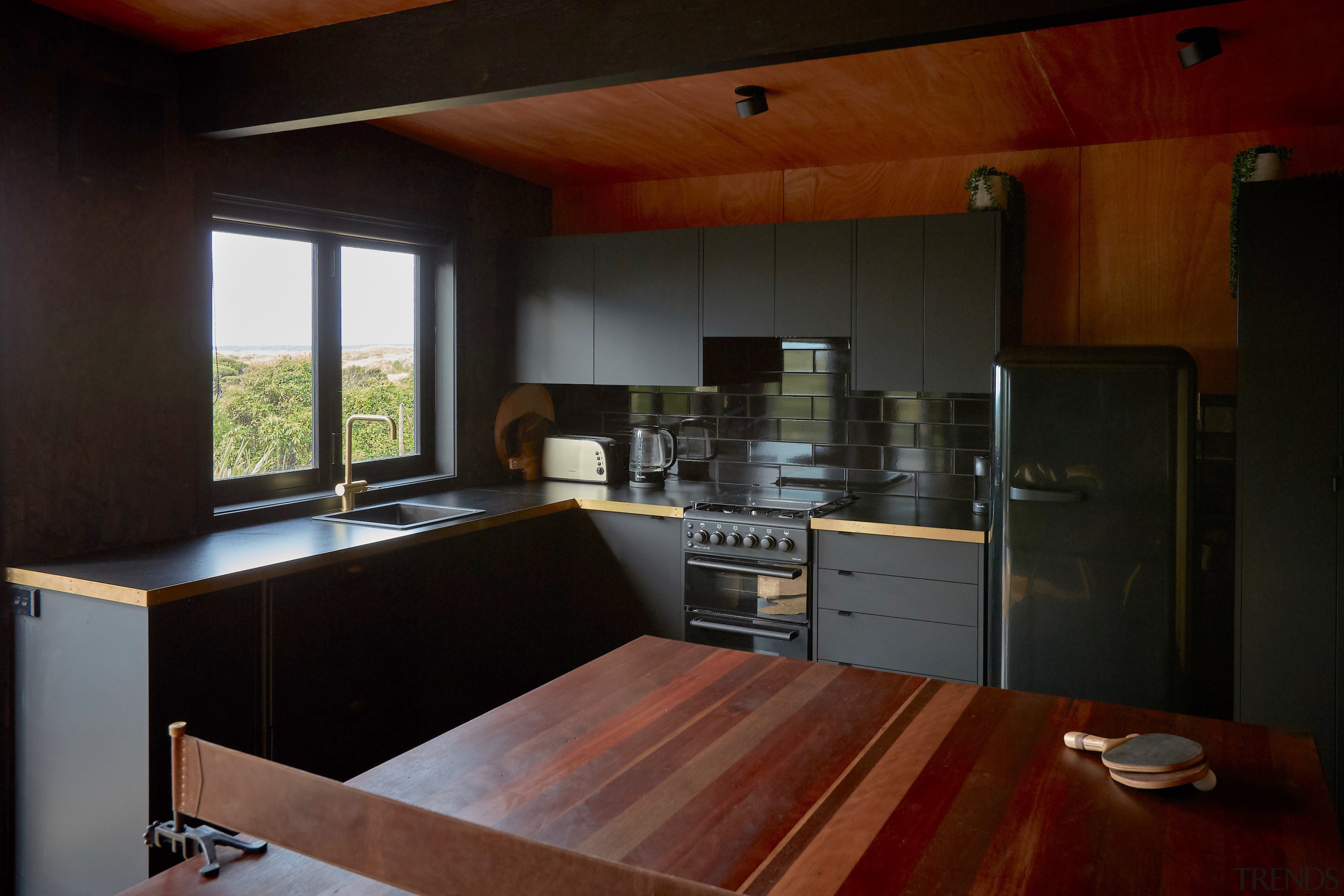 The interior is oriented for sun, views and 