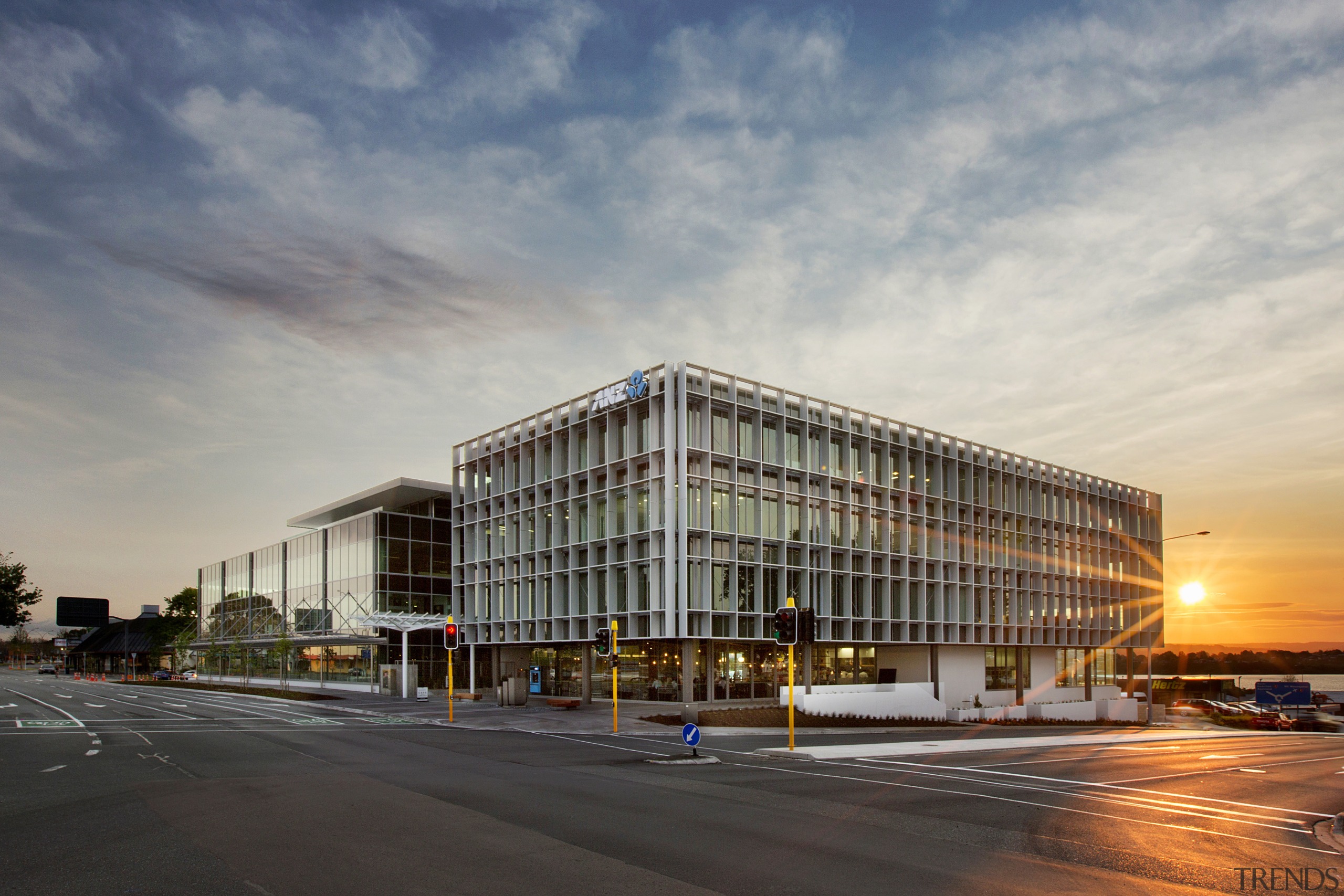 Designed as a gateway development, the new ANZ architecture, building, city, cloud, commercial building, condominium, convention center, corporate headquarters, daytime, evening, facade, headquarters, metropolis, metropolitan area, mixed use, real estate, reflection, residential area, sky, structure, sunlight, tower block, urban area, gray