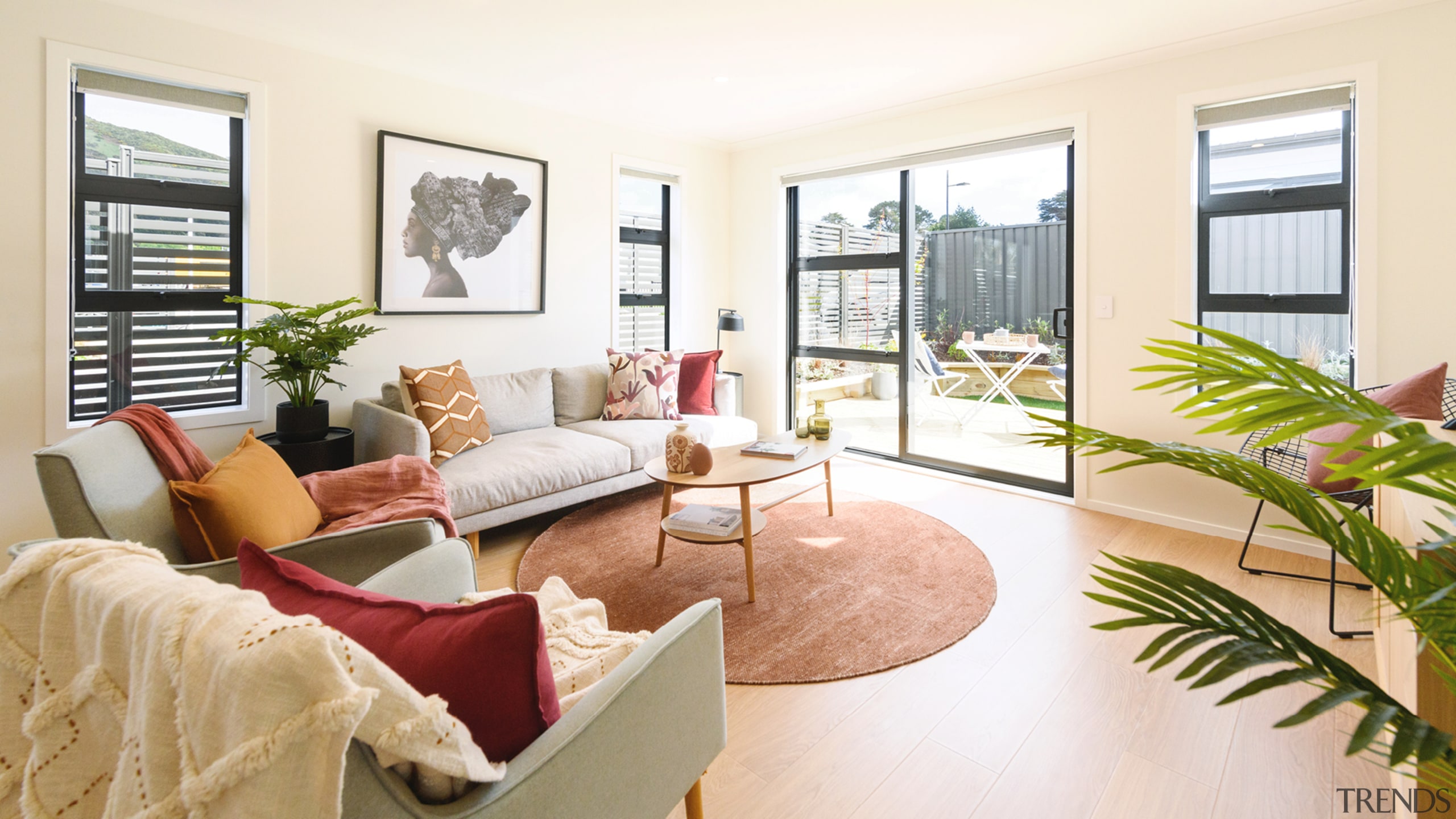 High ceilings, plenty of windows (including a glass 