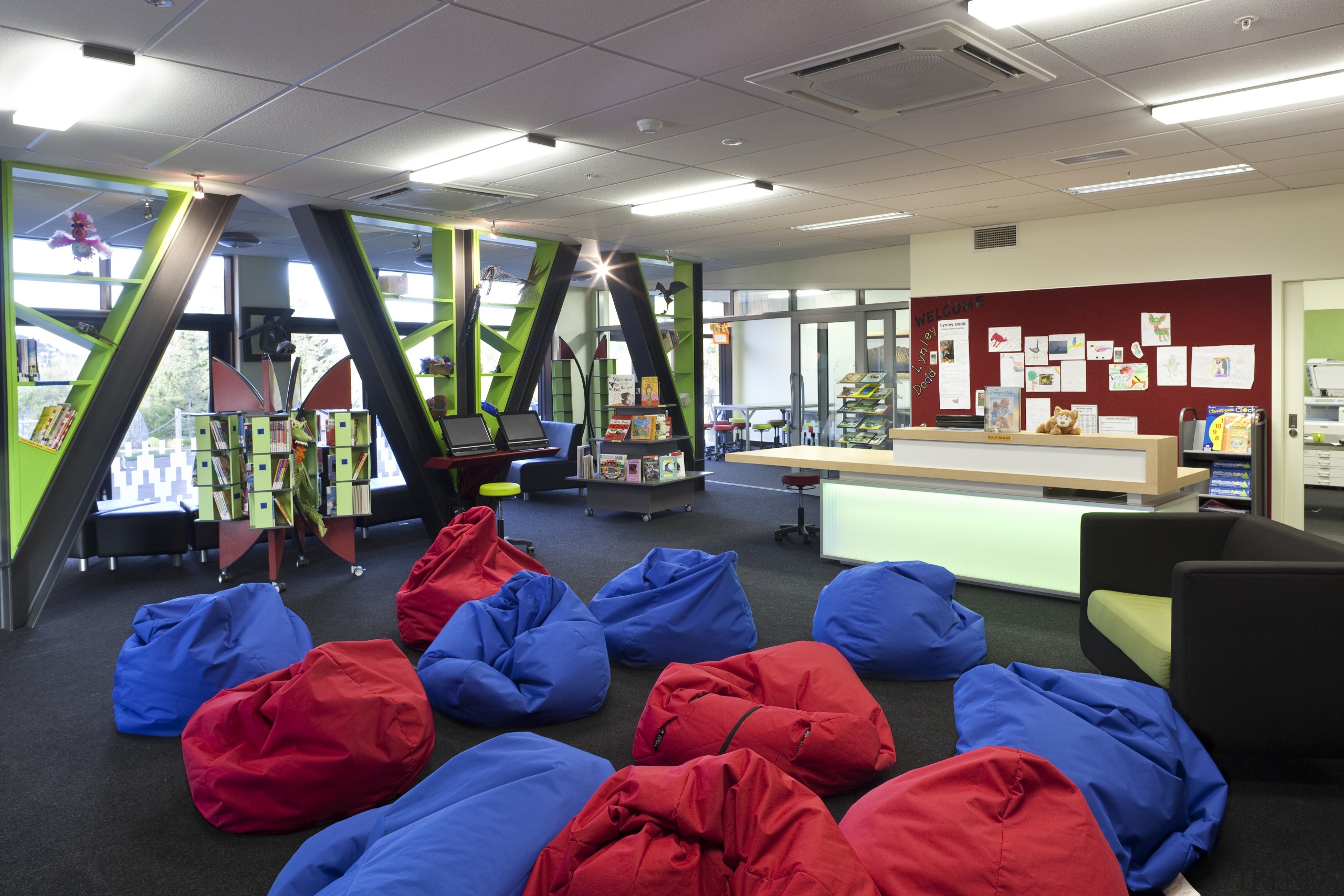 View of Remarkables Primary School in Queenstown. - classroom, institution, leisure, room, sport venue, structure