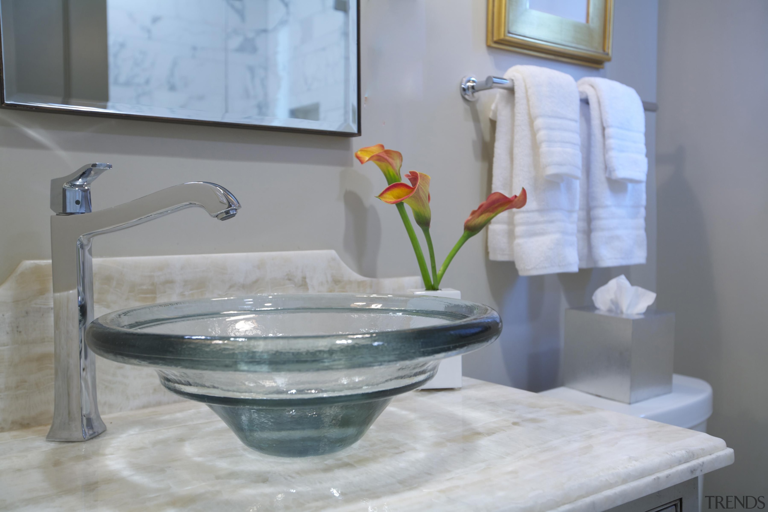 Historic Bungalow Renovation - Powder Room - bathroom bathroom, countertop, interior design, plumbing fixture, room, sink, tap, gray