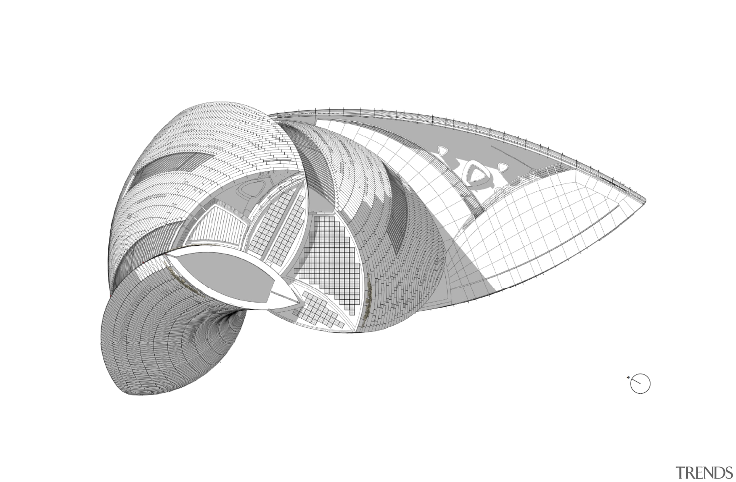 A roof plan of of the mixed use 