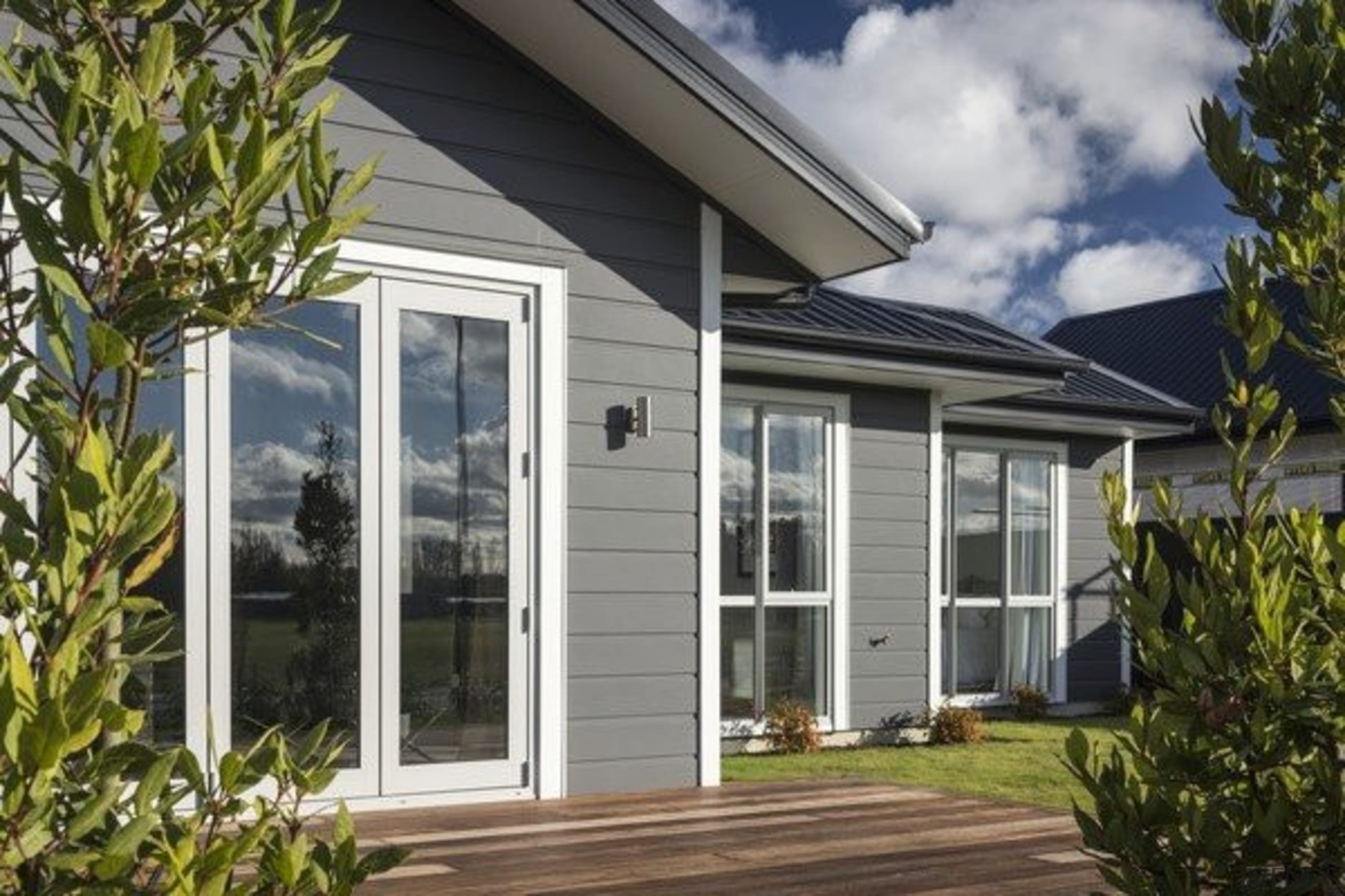 Linea Oblique Weatherboard - Linea Oblique Weatherboard - cottage, door, facade, home, house, orangery, porch, property, real estate, siding, window, gray, brown