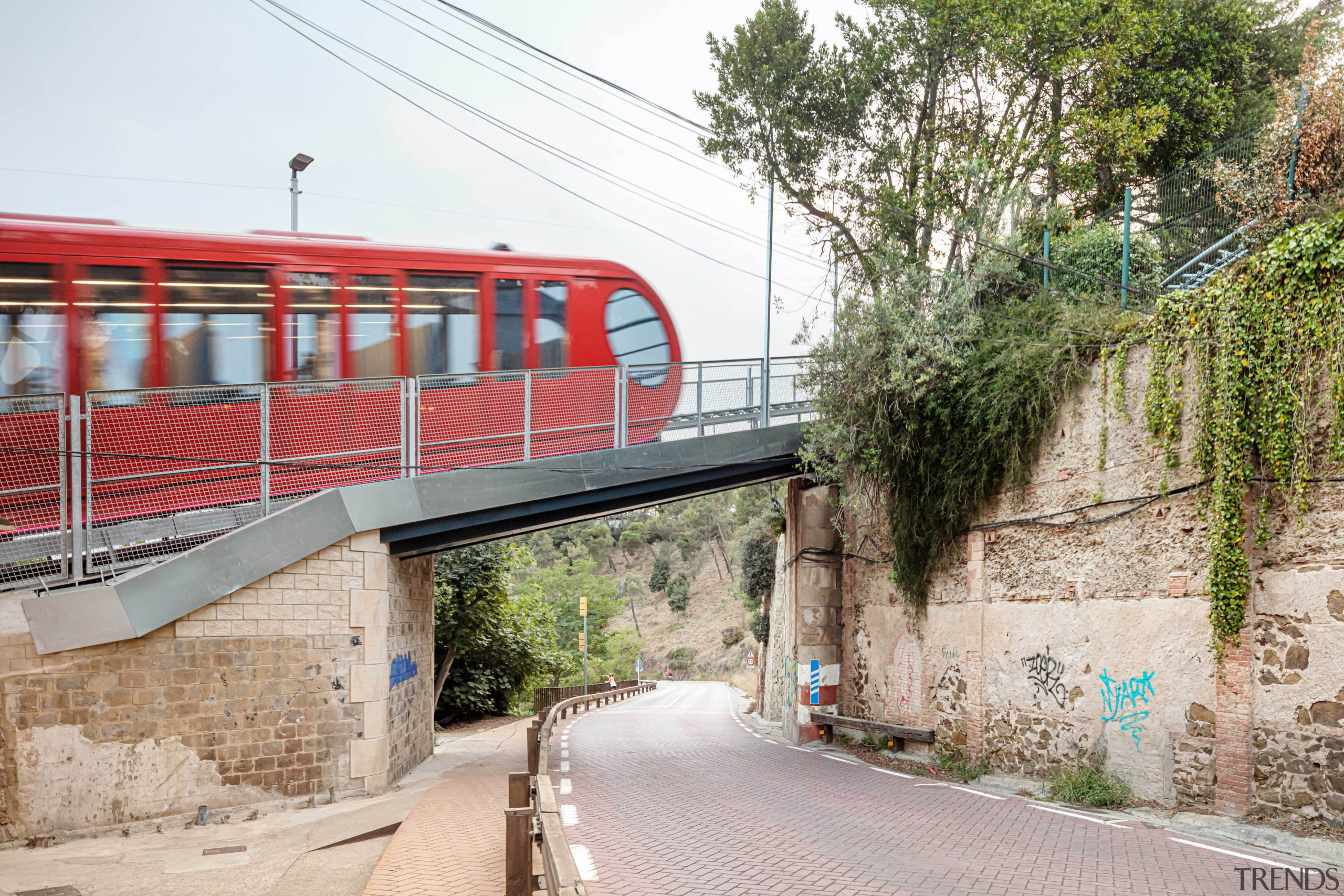 Coloured fibreglass covers the structure, further protected by 