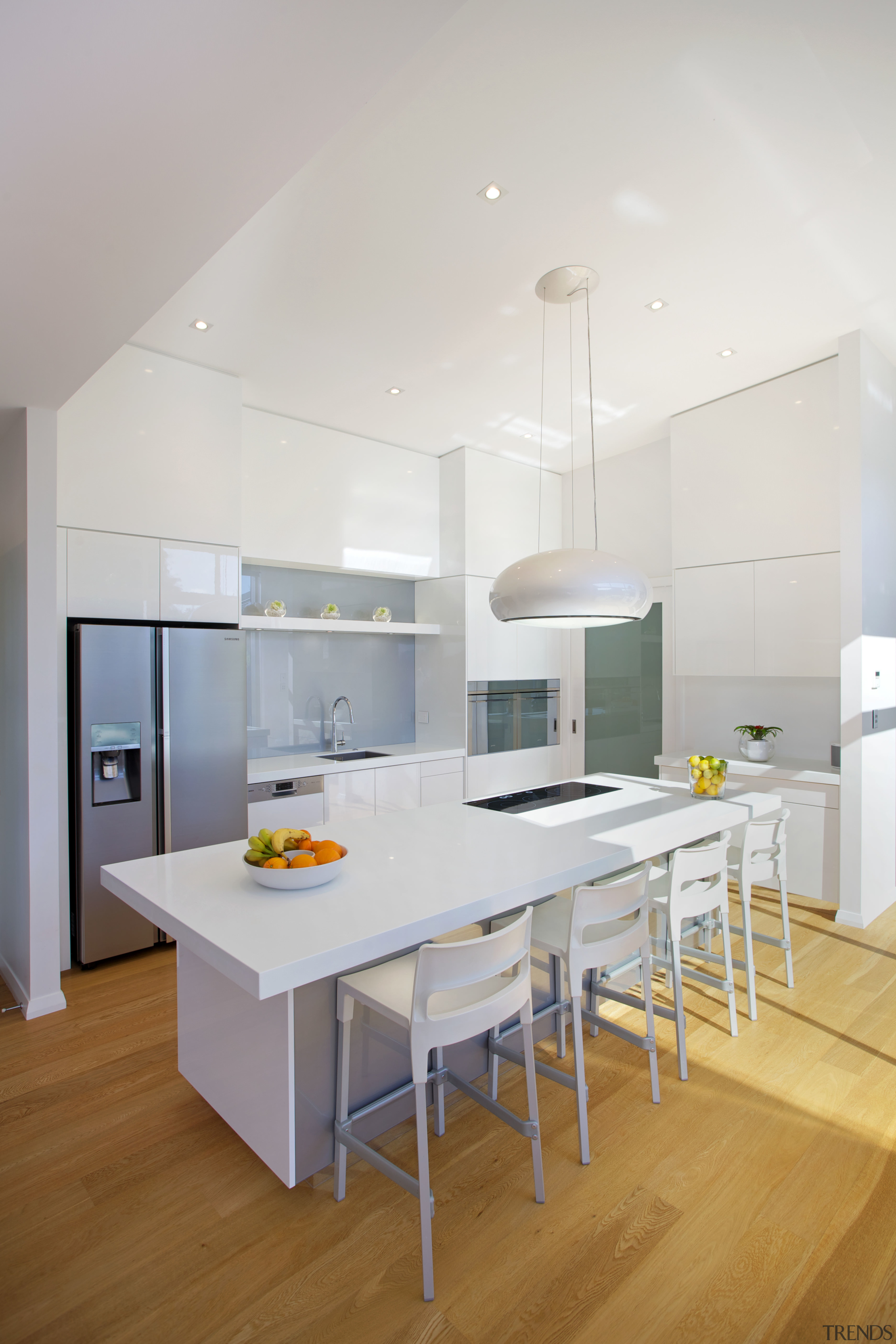 This kitchen, designed and manufactured by Mastercraft Kitchens architecture, ceiling, countertop, floor, interior design, kitchen, room, table, gray