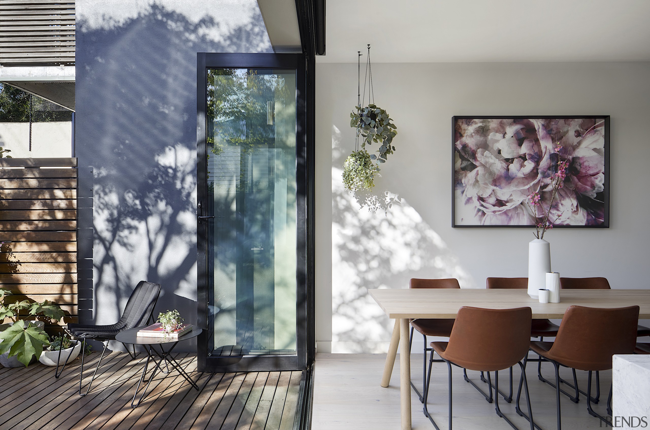 Louvered screens and full height bi- fold doors 