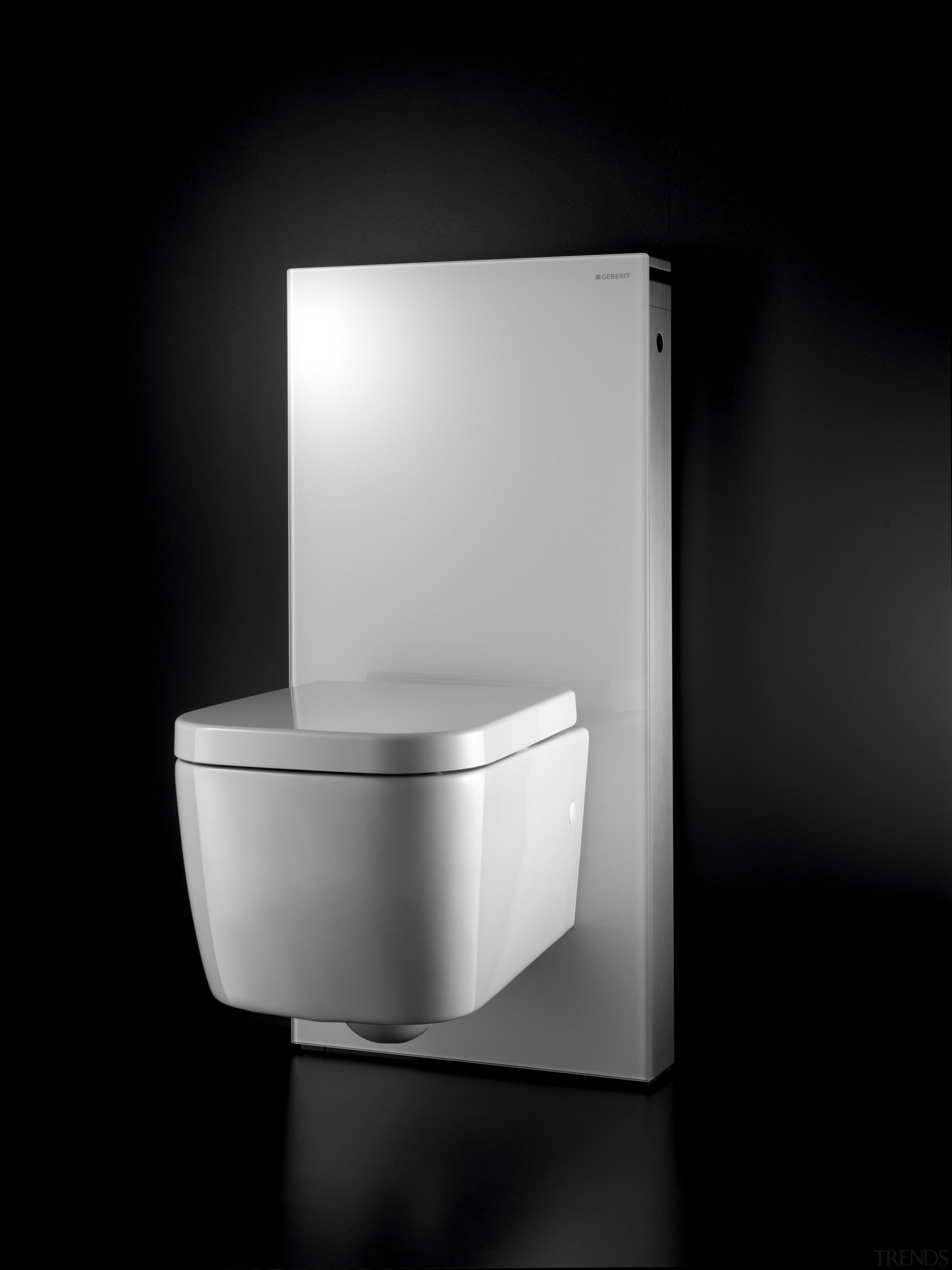 Seen here are the inwall cisterns from Geberit. angle, hardware, plumbing fixture, product, product design, toilet, toilet seat, black, gray