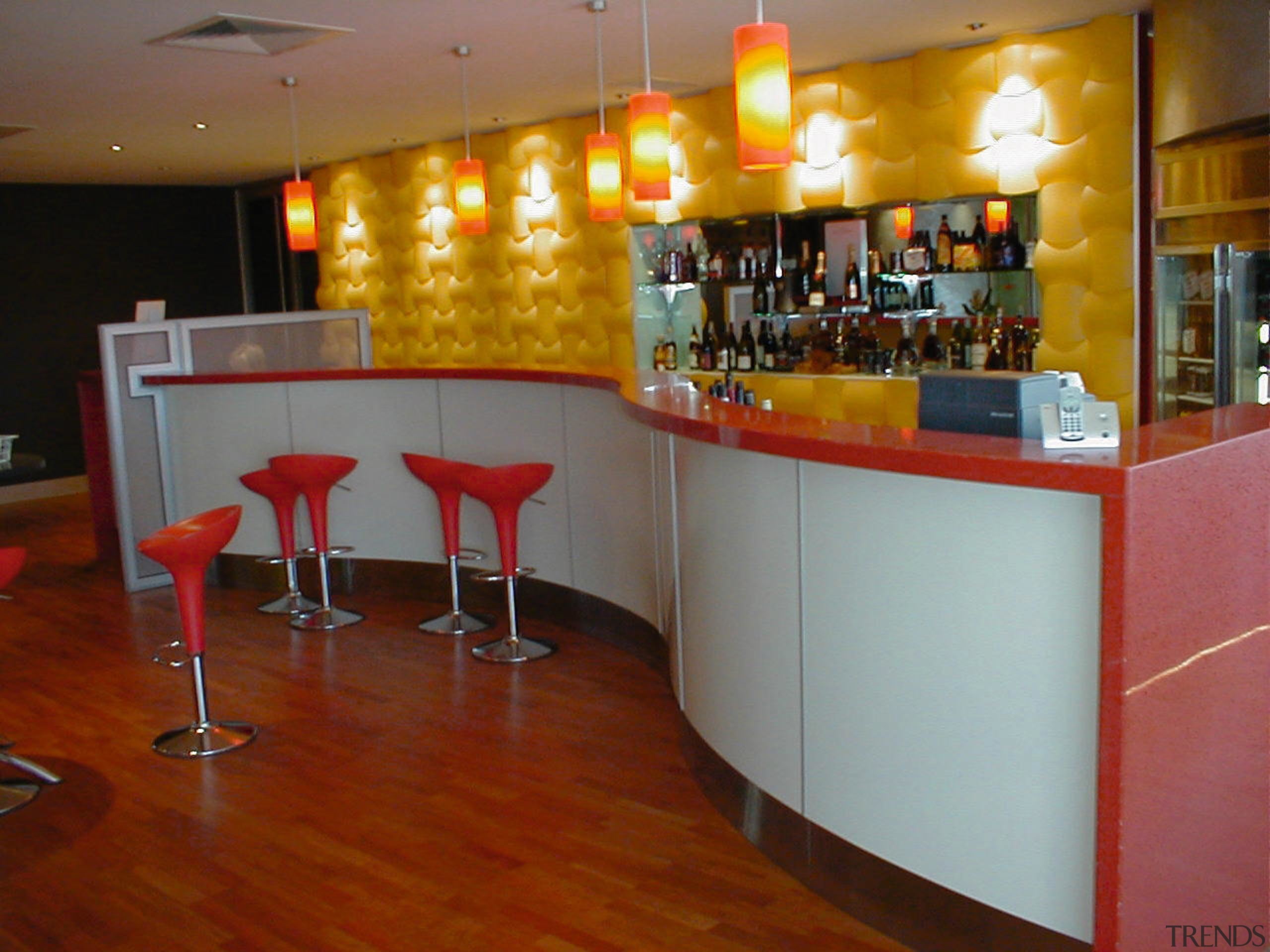 view of the granite  benchtops and wall bar, café, flooring, furniture, interior design, restaurant, table, brown