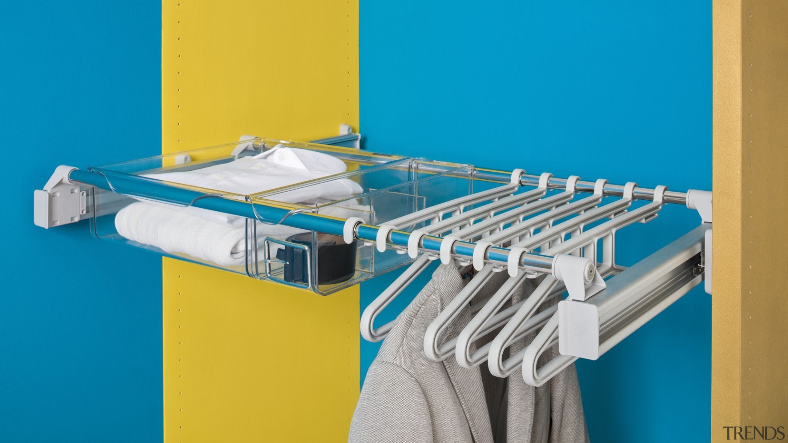 Innovative multi-purpose systemPull out wardrobe storage - order product, teal