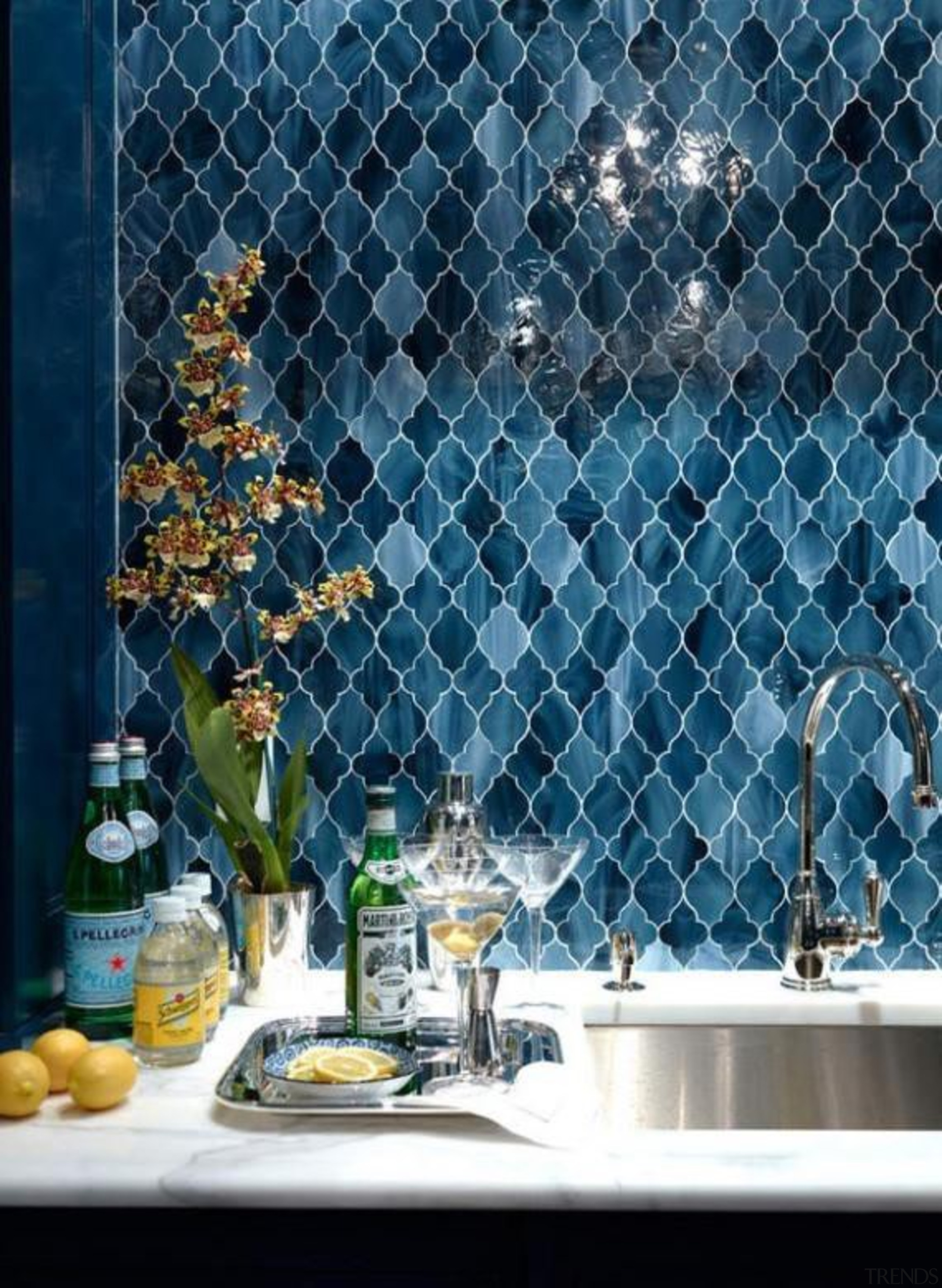 Cerulean blue backsplash - Cerulean blue - backsplash blue, glass, interior design, wall, blue, teal
