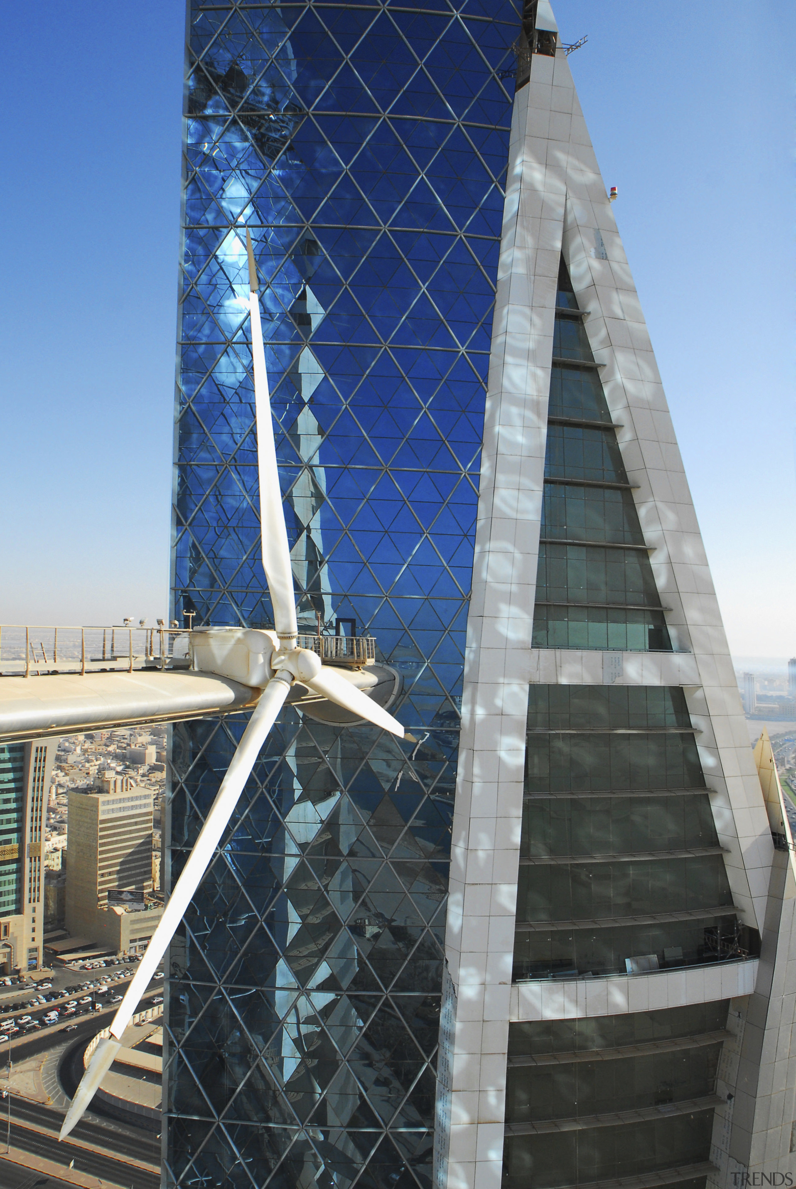 The new Bahrain world Trade Centre meets up architecture, building, landmark, sky, skyscraper, structure, tower, black
