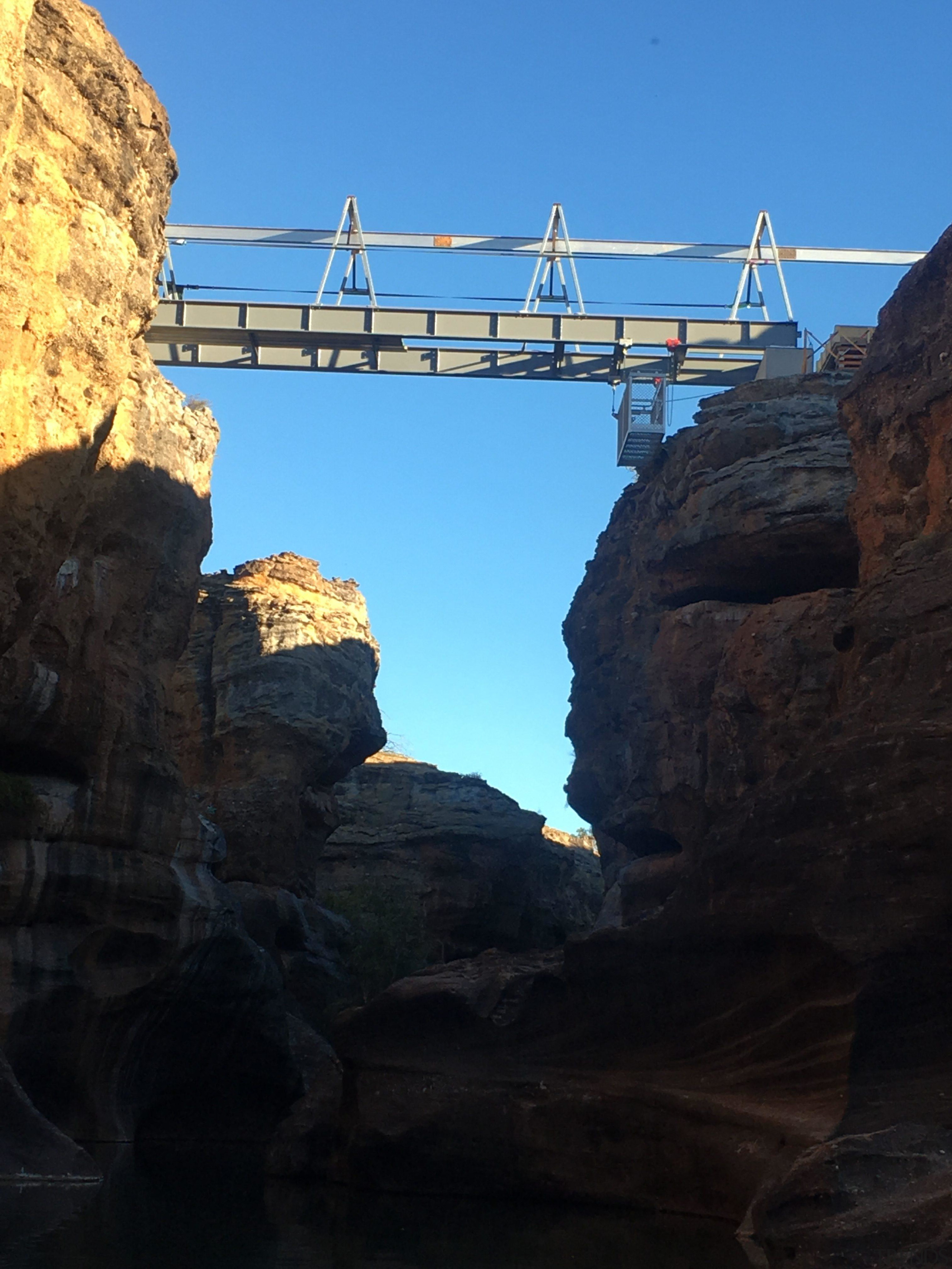 The dramatic bridge across the gorge feels even 