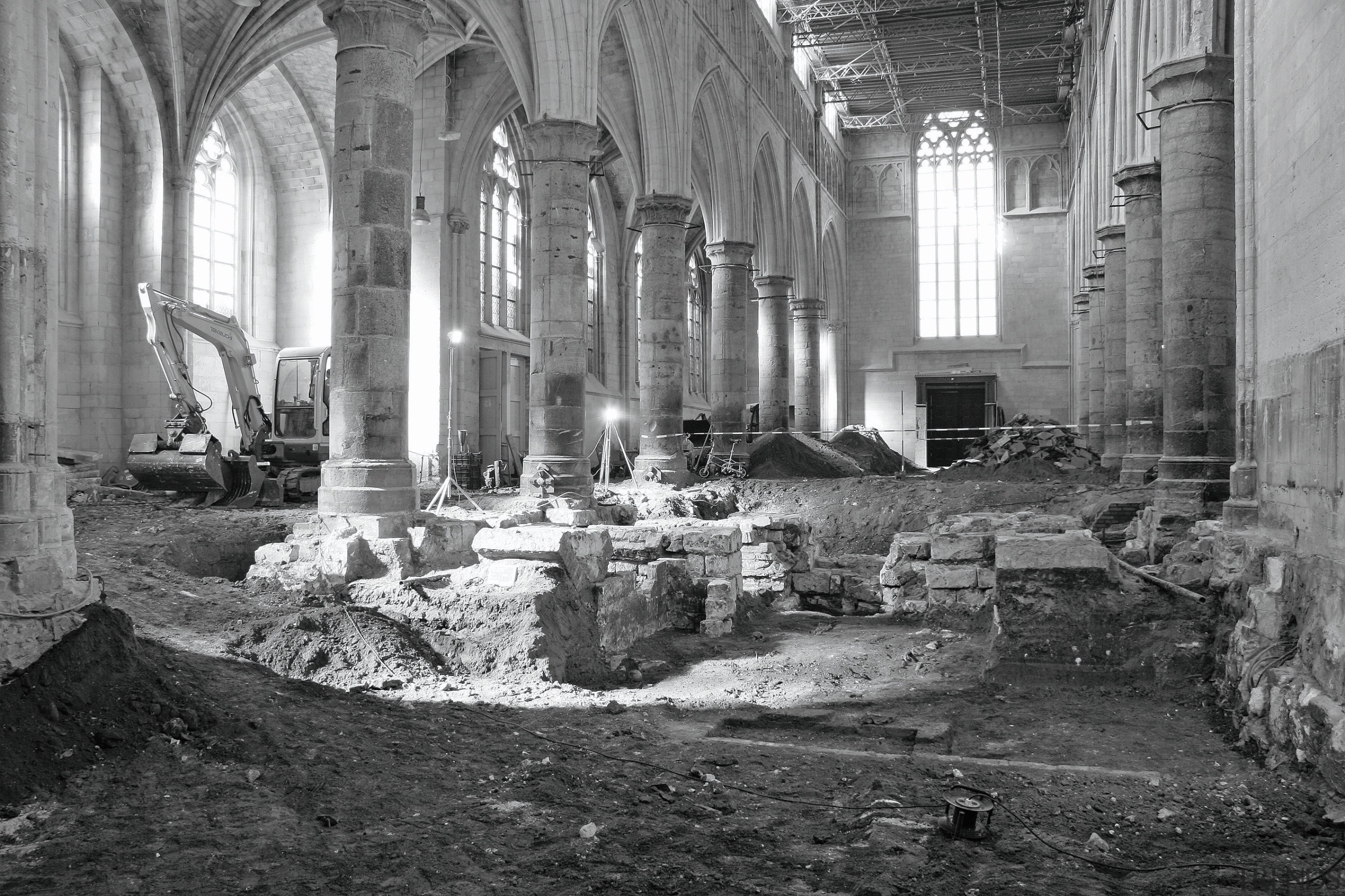 The church exterior gives little indication of transformation ancient history, black and white, building, history, monochrome, monochrome photography, ruins, structure, gray, black