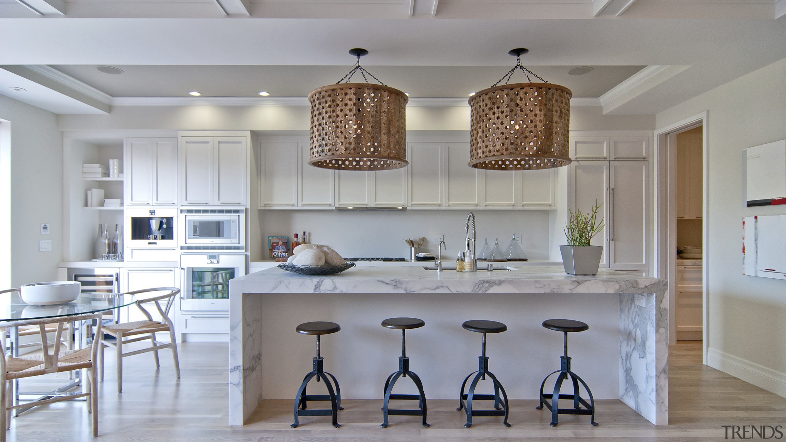 This kitchen was designed by Scott Martin of ceiling, countertop, cuisine classique, dining room, home, interior design, kitchen, room, gray