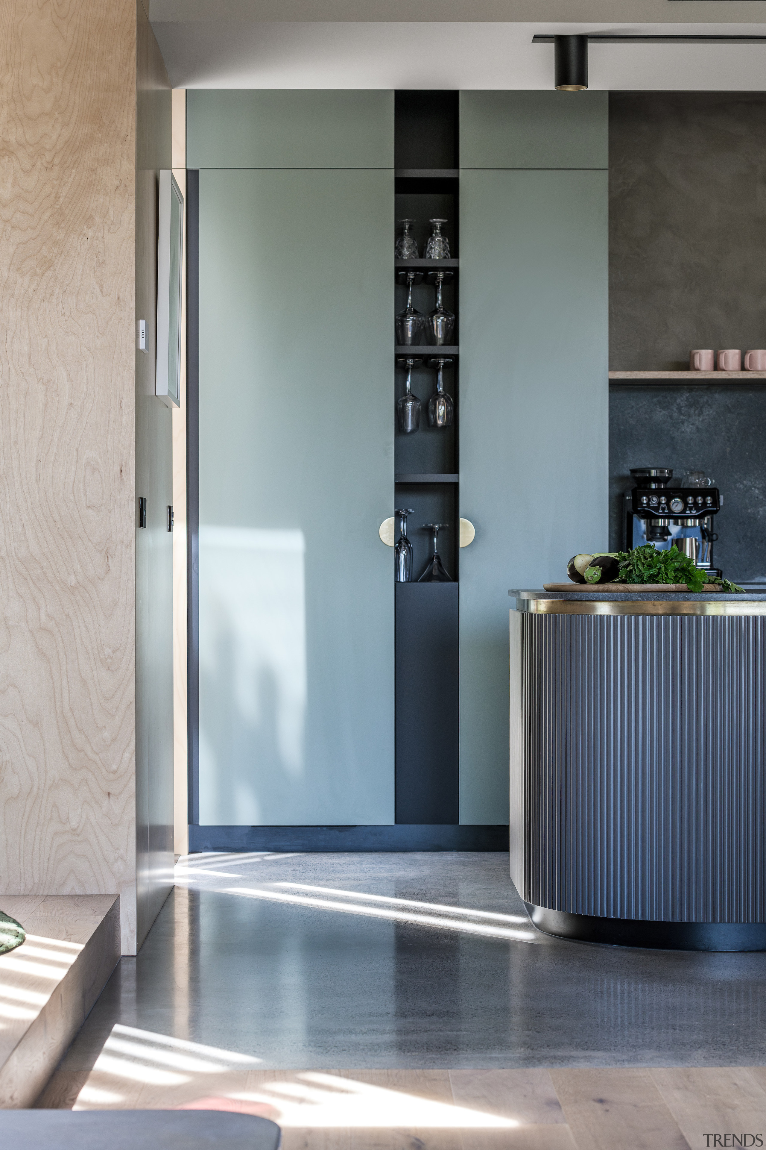 The integrated Fisher and Paykel fridge and freezer 