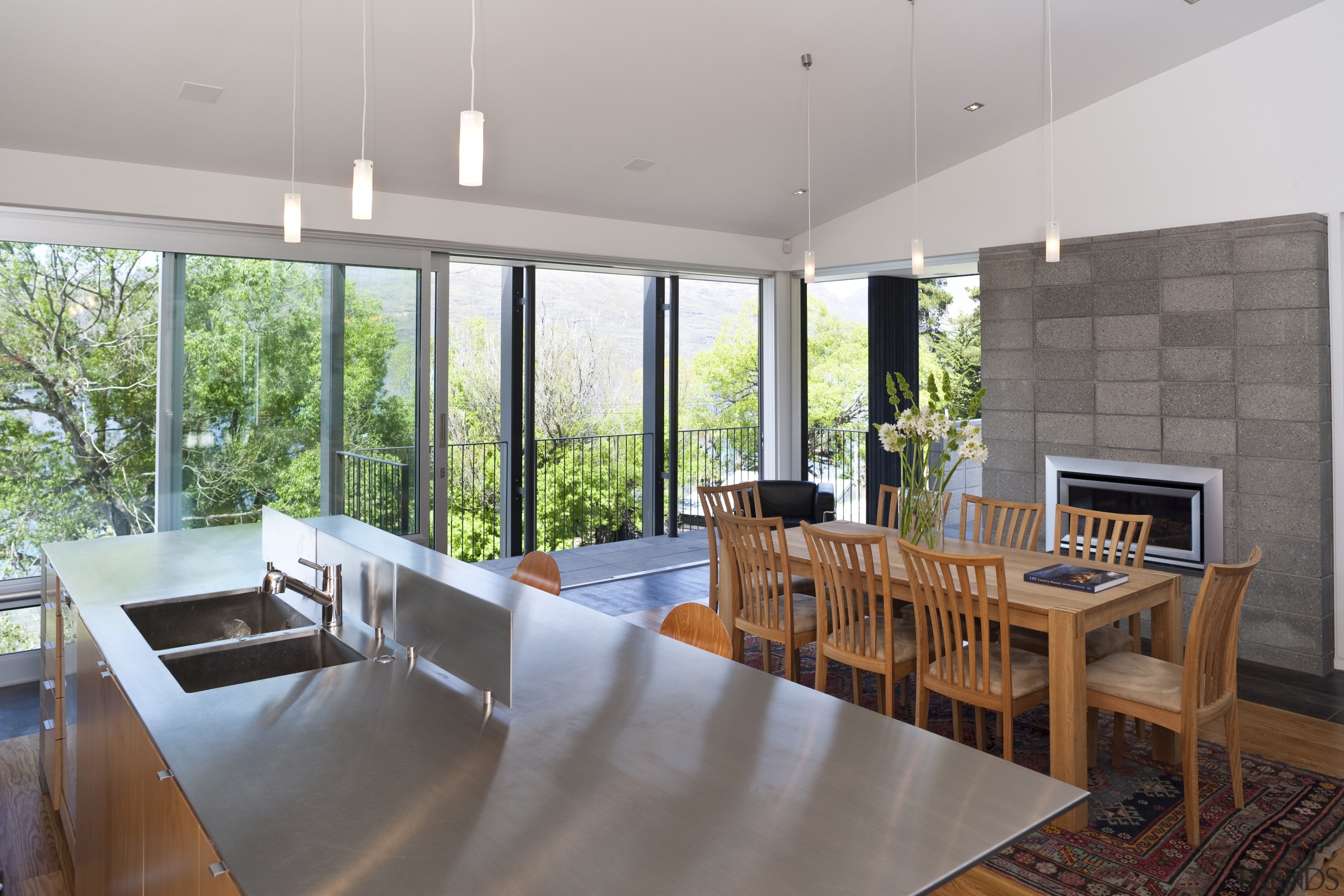 View of kitchen designed by 2 Architecture Studio architecture, dining room, house, interior design, living room, property, real estate, table, window, gray