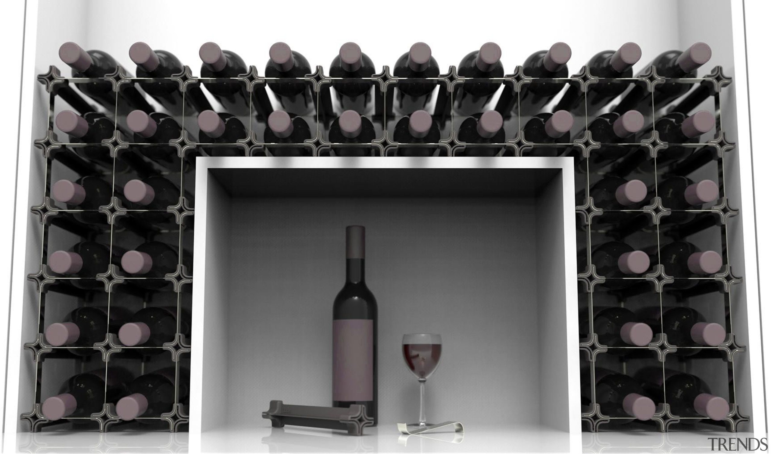 Sleek. Classy. Modern. Custom. Affordable. DIY. Store all furniture, product, purple, wine rack, black, gray, white