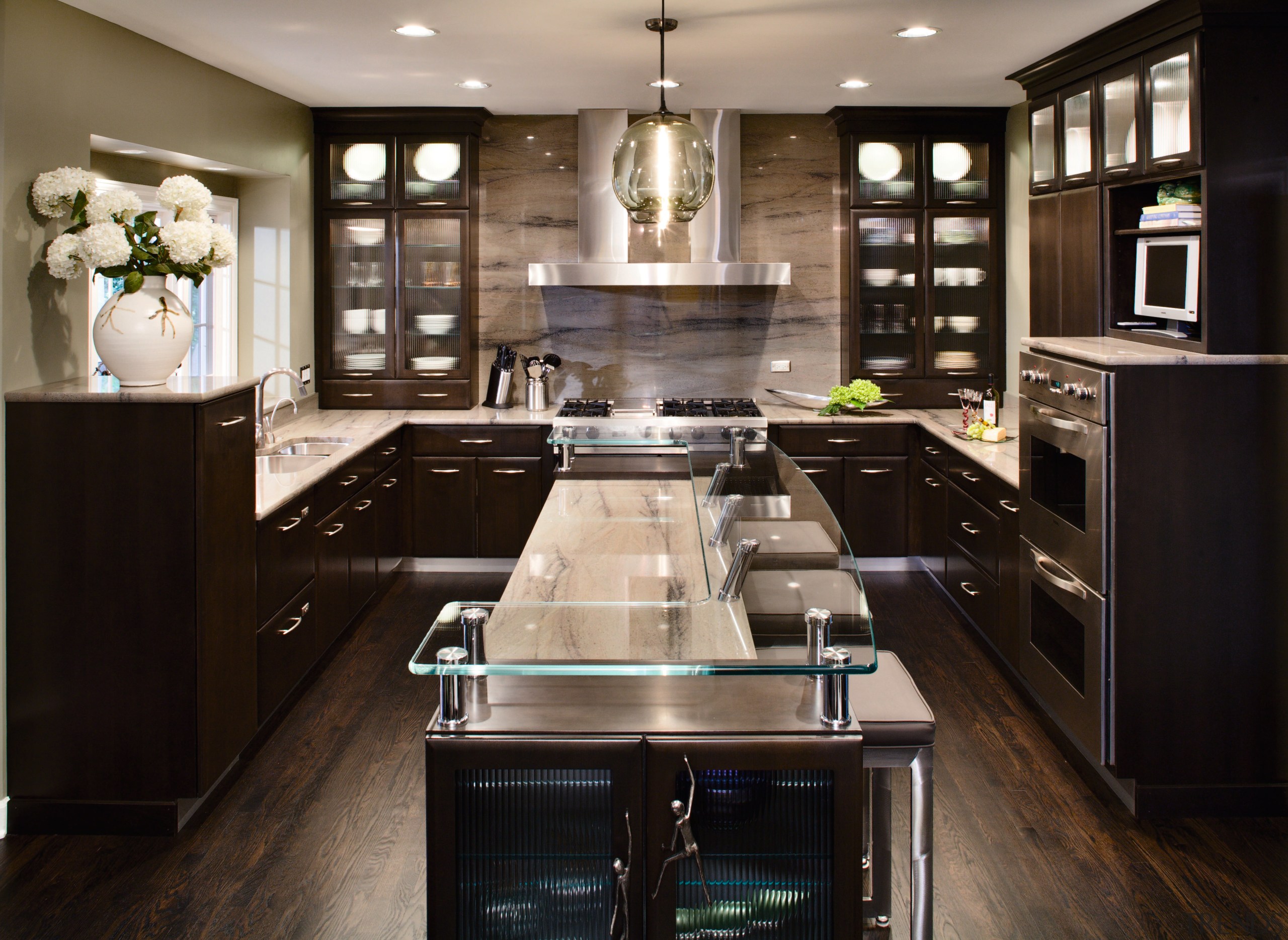 A view of this new Kitchen Designed by cabinetry, countertop, cuisine classique, interior design, kitchen, room, black