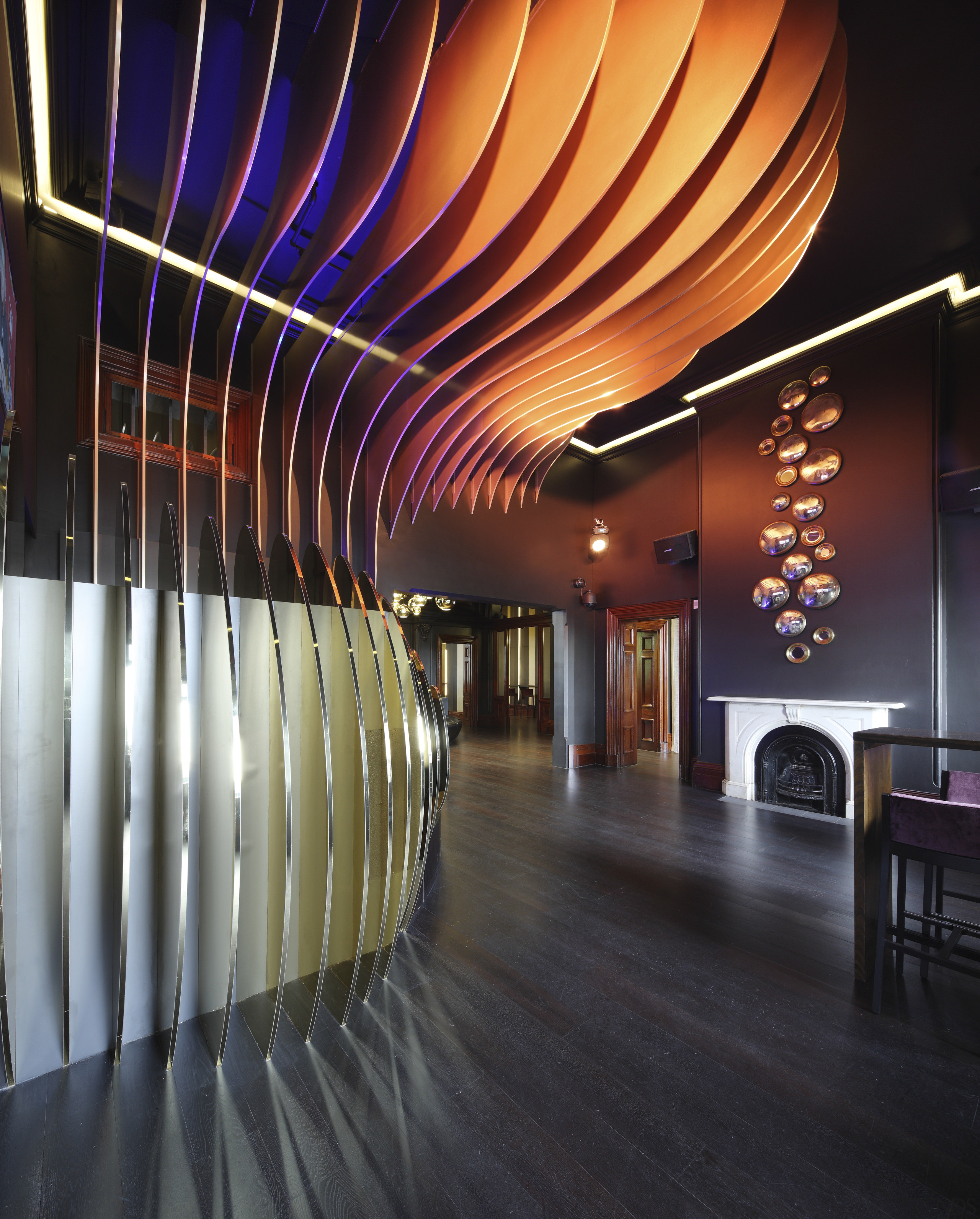 Brisbane casino bar designed by Tonic - Brisbane architecture, ceiling, function hall, interior design, light, lighting, lobby, black