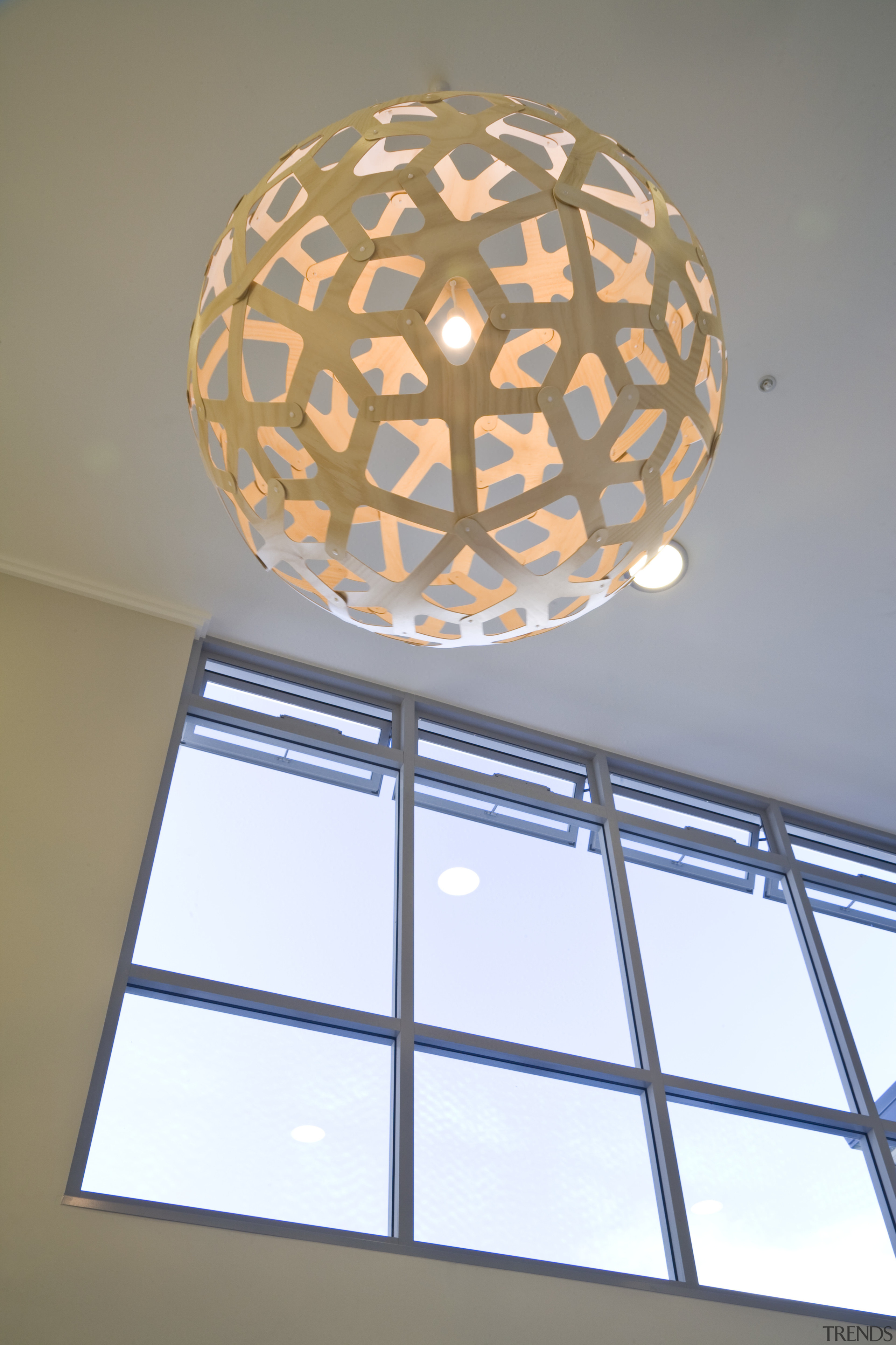 View of a pendant lighting installed by NME ceiling, daylighting, lamp, lampshade, light, light fixture, lighting, lighting accessory, product design, white, gray