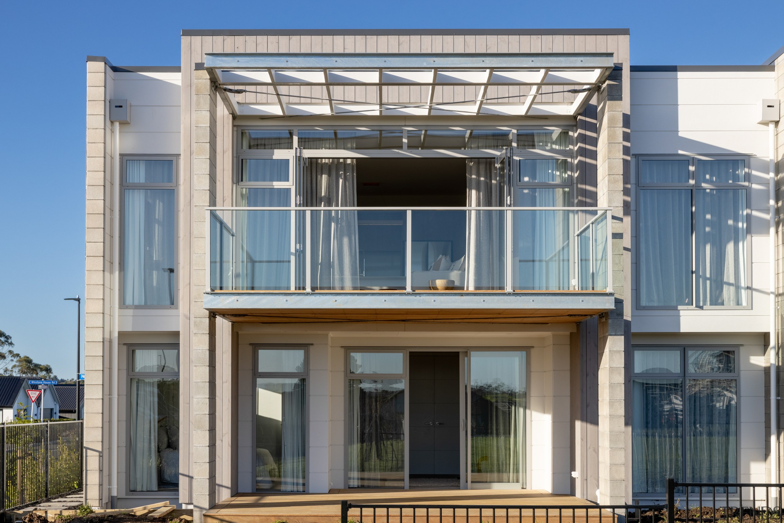 The compact, contemporary home opens up to sunlight 