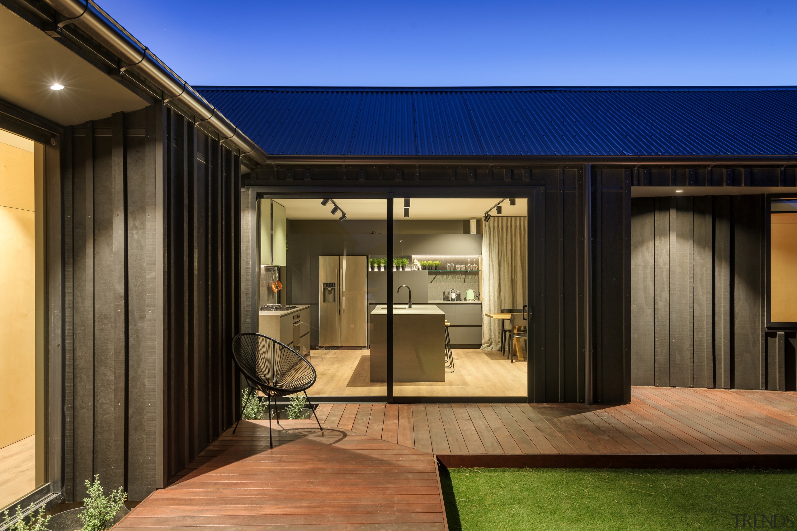 The kitchen viewed form the internal courtyard. 