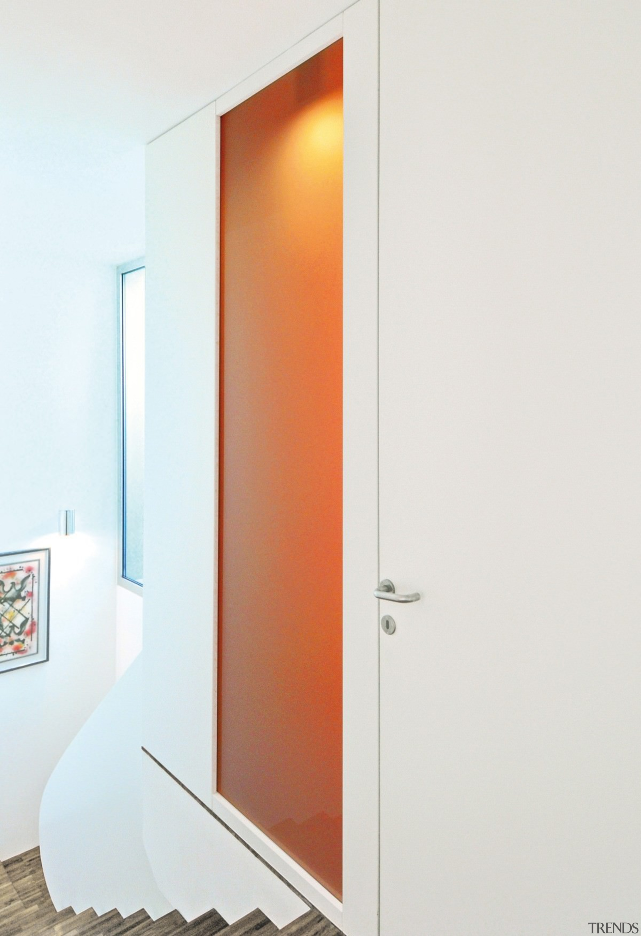 Architect: Tisselli Studio door, orange, wall, white