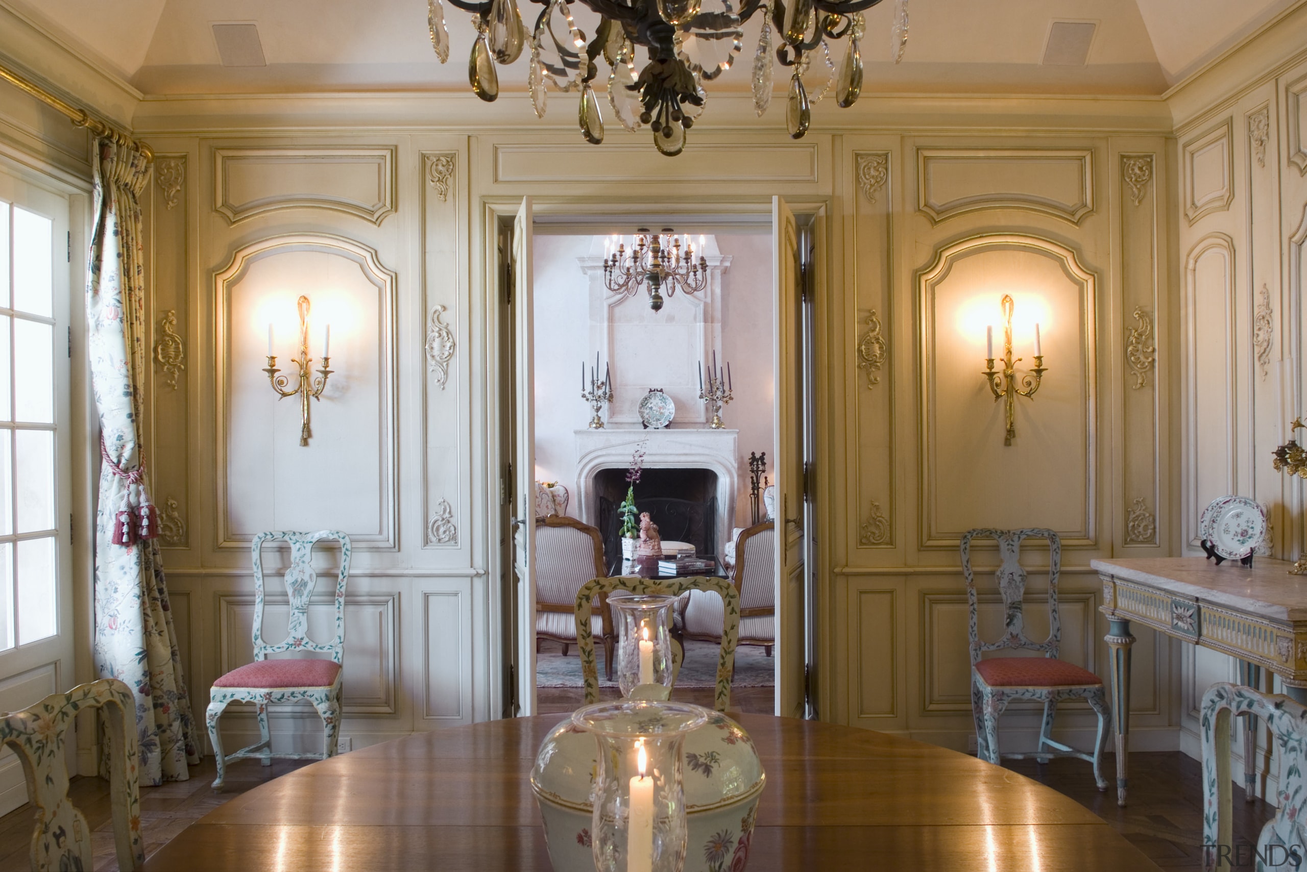 View of dining room through to sitting area, ceiling, dining room, estate, furniture, home, house, interior design, living room, real estate, room, suite, window, brown