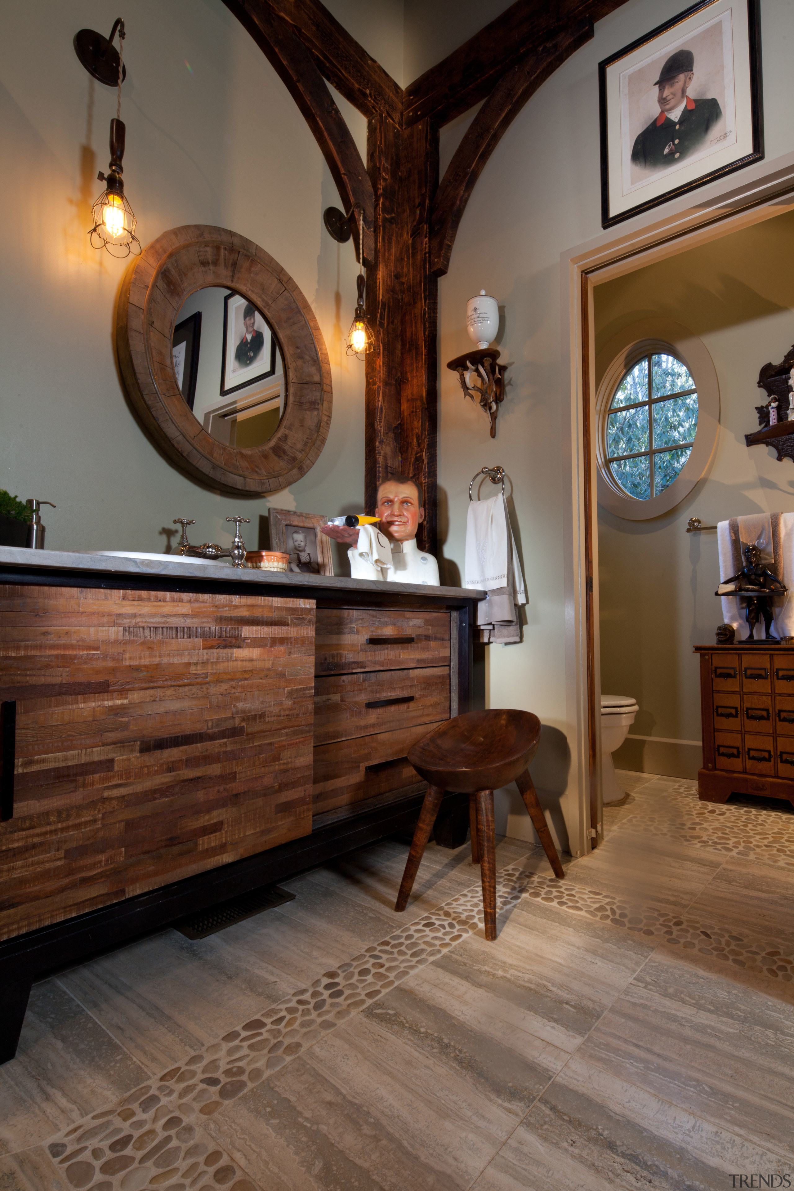 Rustic mountain vacation home - Rustic mountain vacation cabinetry, dining room, floor, flooring, furniture, hardwood, home, interior design, laminate flooring, living room, room, table, wall, wood, wood flooring, wood stain, brown, gray