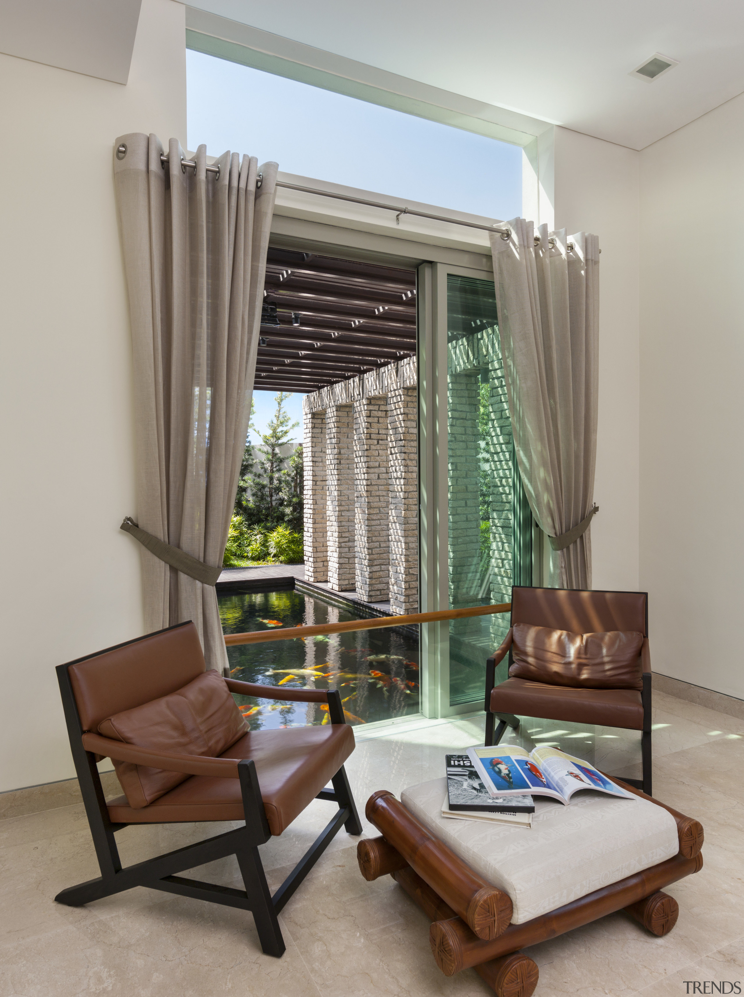 Contemporary sitting area - Contemporary sitting area - curtain, furniture, interior design, living room, room, textile, window, window covering, window treatment, gray