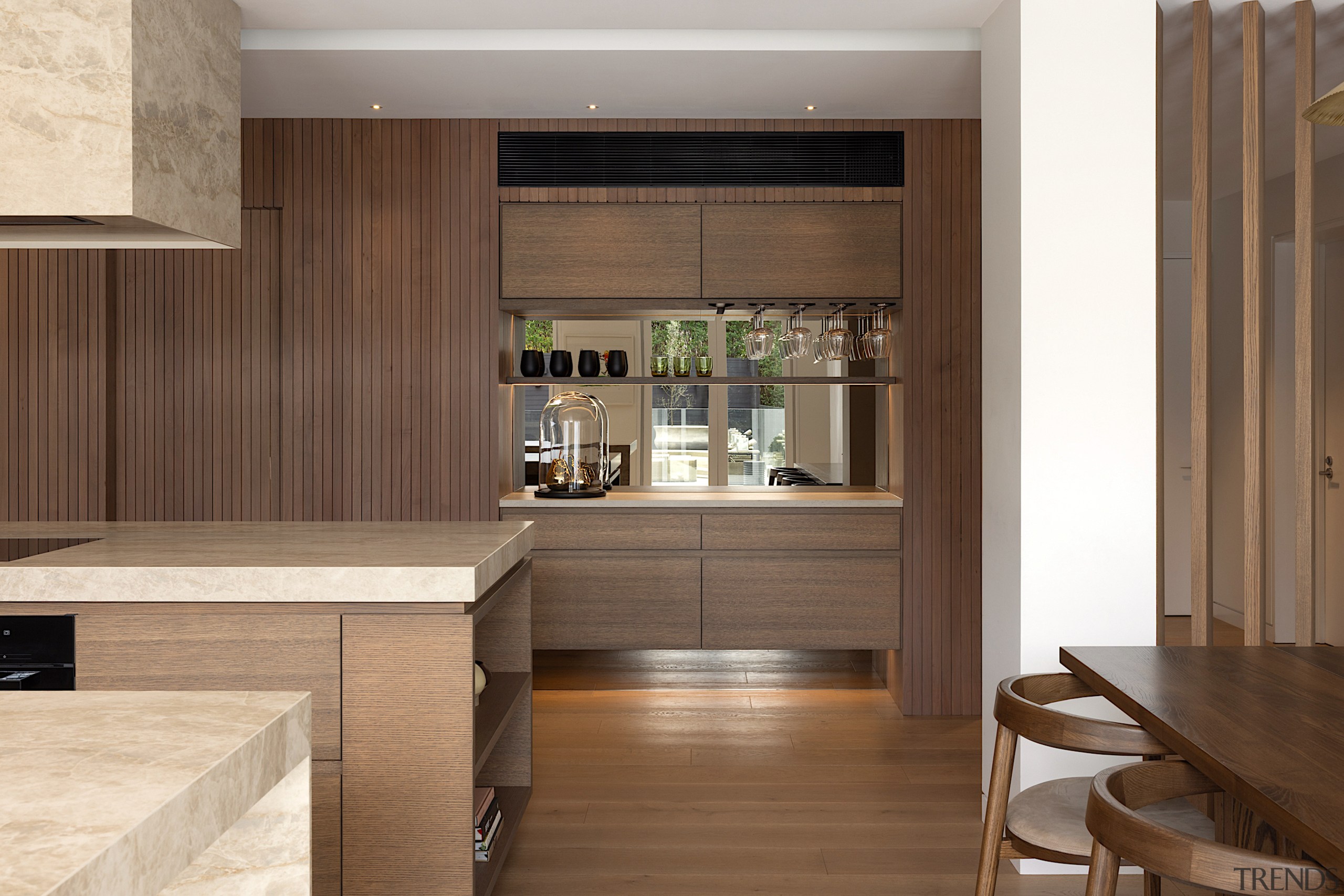 A window splashback looks out to the rear 