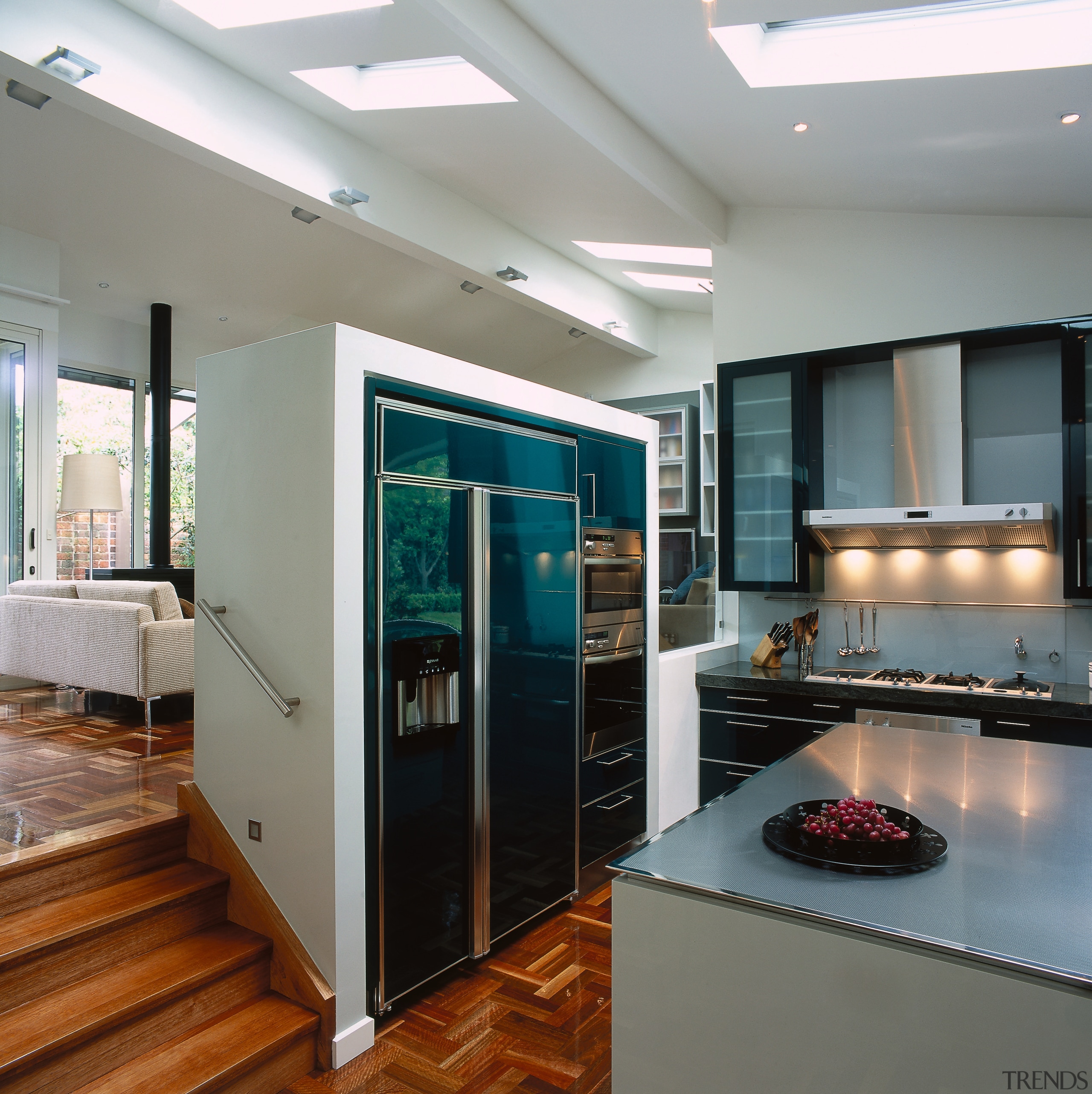 view of the entrance to the kitchen area countertop, home appliance, interior design, kitchen, gray