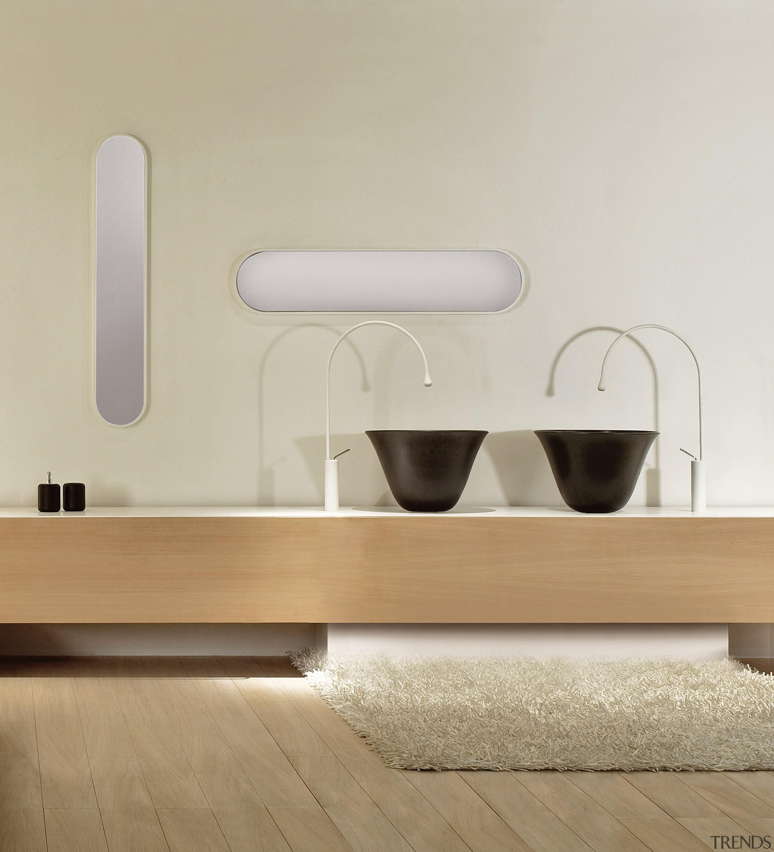 Shaped like a drop of water, Gessi's Goccia bathroom, bathroom accessory, bathroom sink, ceramic, furniture, interior design, plumbing fixture, product design, shelf, sink, table, tap, gray