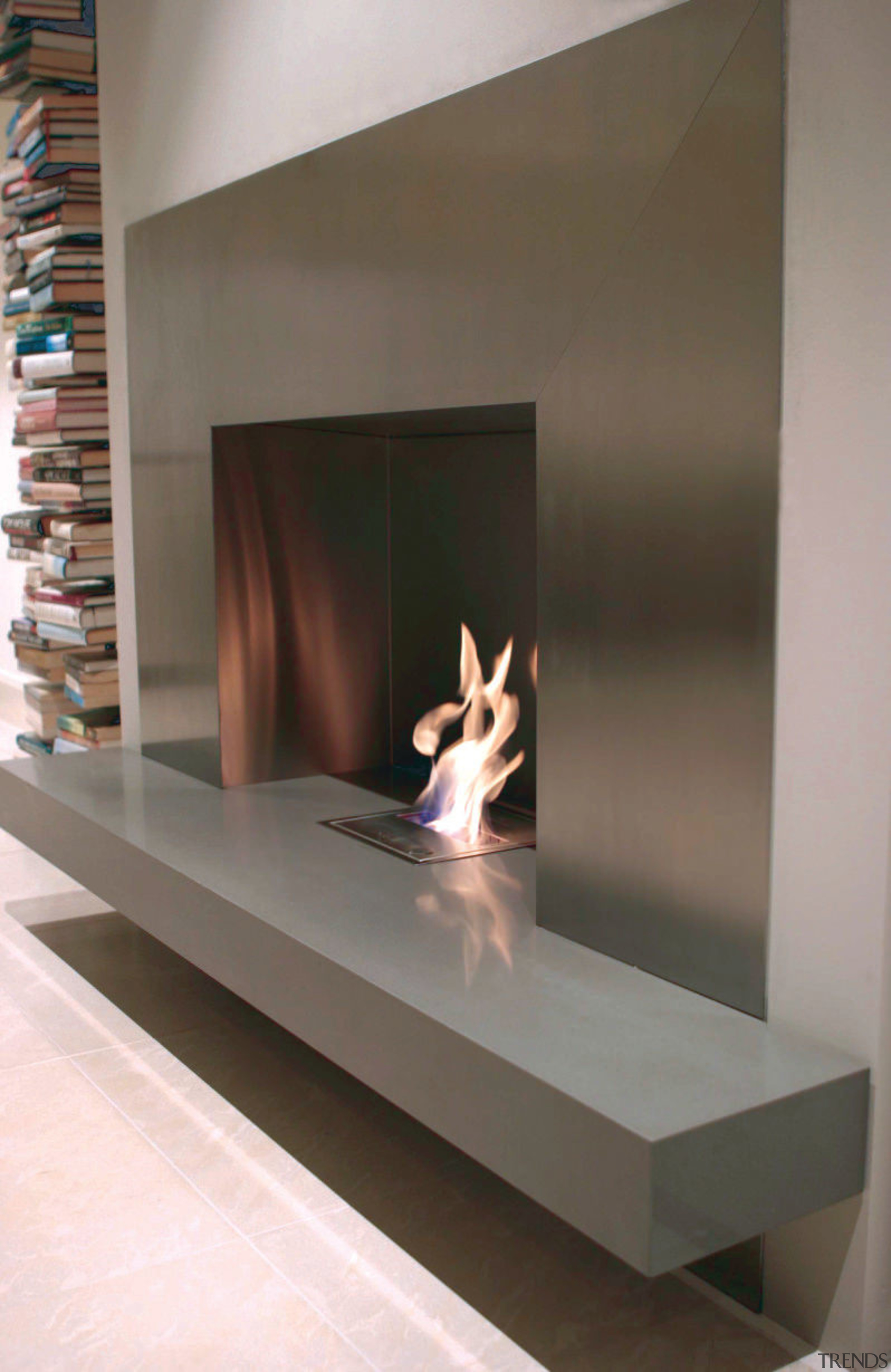 Real fires offers a range of EcoSmart fires fireplace, furniture, hearth, product design, gray