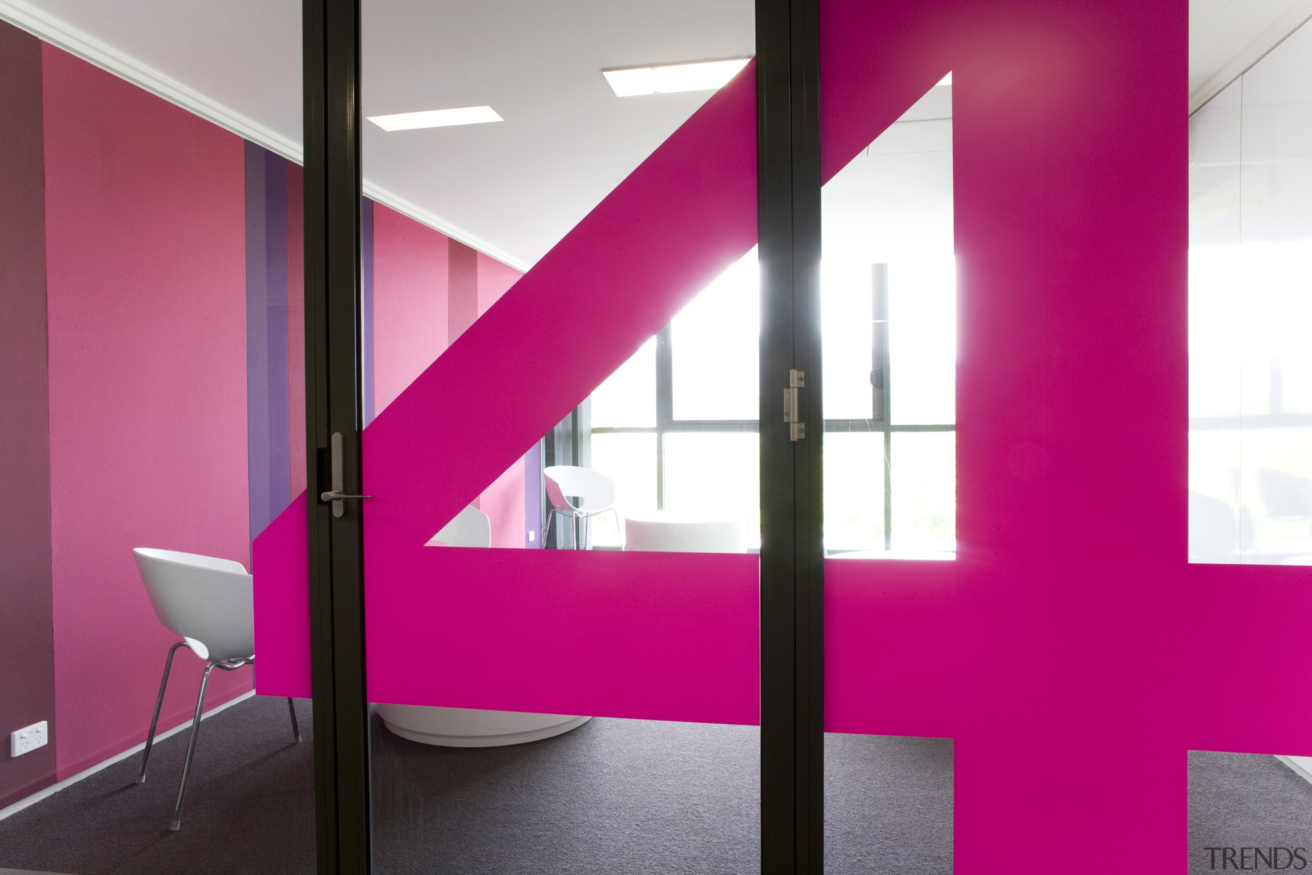 Kinloch Lodge, ANU Exchange, Canberra - Kinloch Lodge, architecture, ceiling, floor, furniture, interior design, lighting, office, product design, purple, wall, pink, white