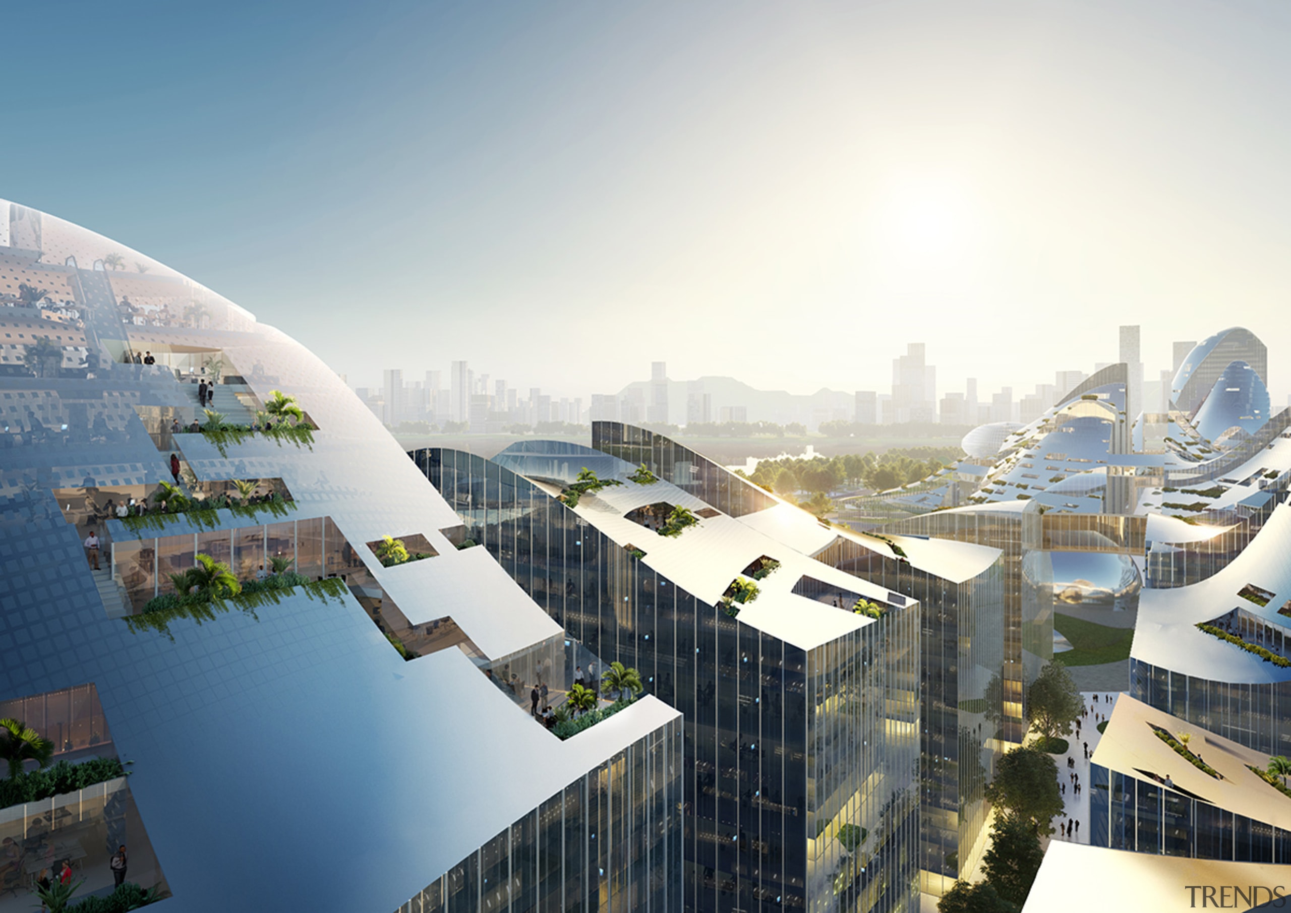 MVRDV envisions the Tencent campus as a grid white, gray