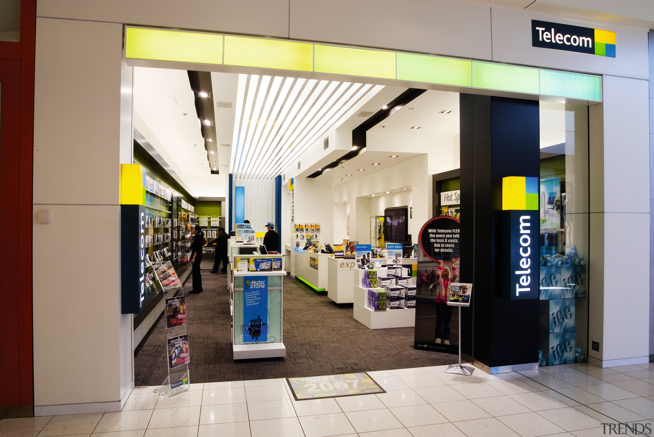 A view of a shop at Slyvia Park outlet store, retail, shopping mall, gray