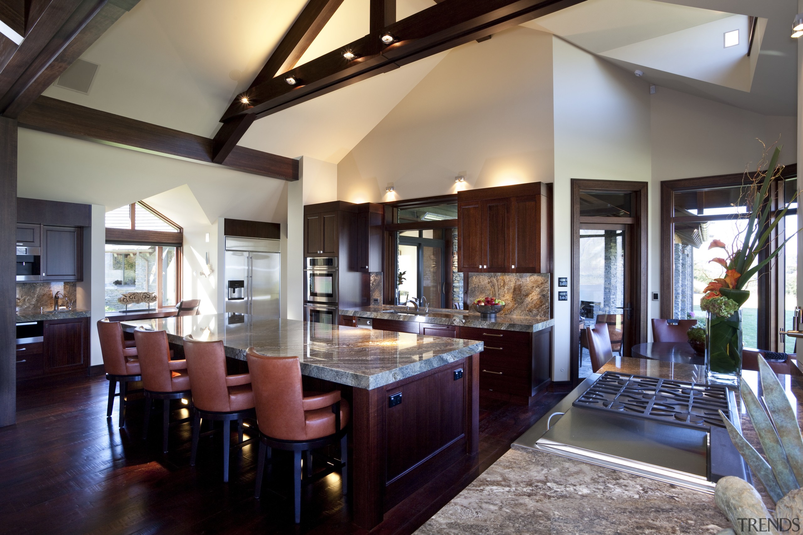 View of kitchen with breakfast bar. - View countertop, interior design, kitchen, real estate, gray