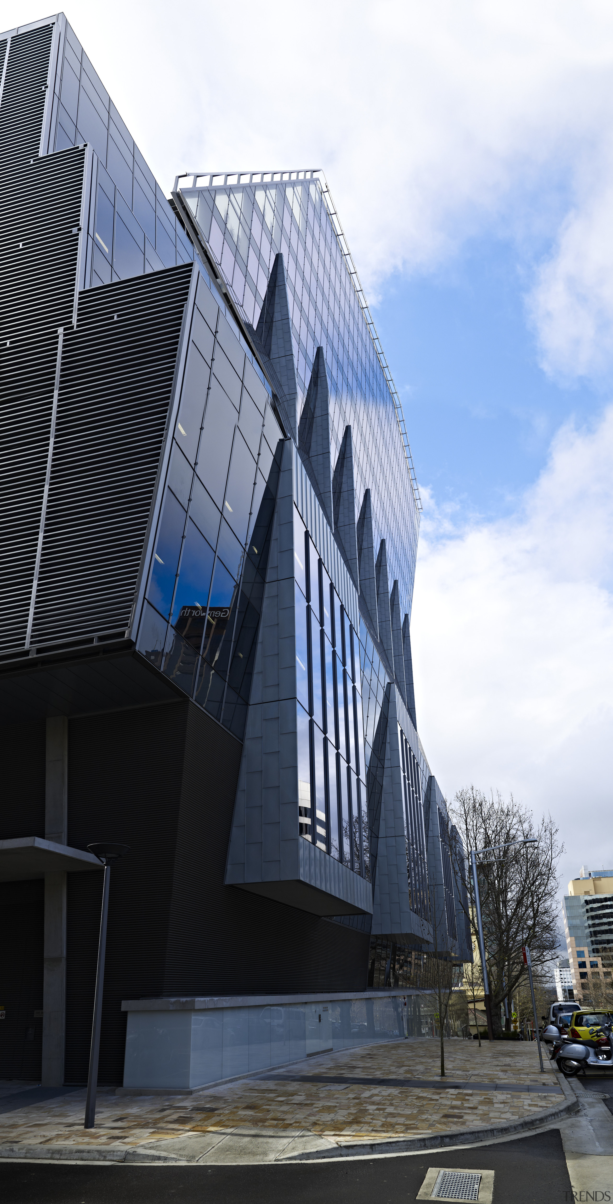 Ark North Sydney, NSW. Architect: Rice Daubney - architecture, building, commercial building, condominium, corporate headquarters, daytime, facade, headquarters, house, landmark, metropolis, metropolitan area, mixed use, reflection, sky, skyscraper, structure, black, white