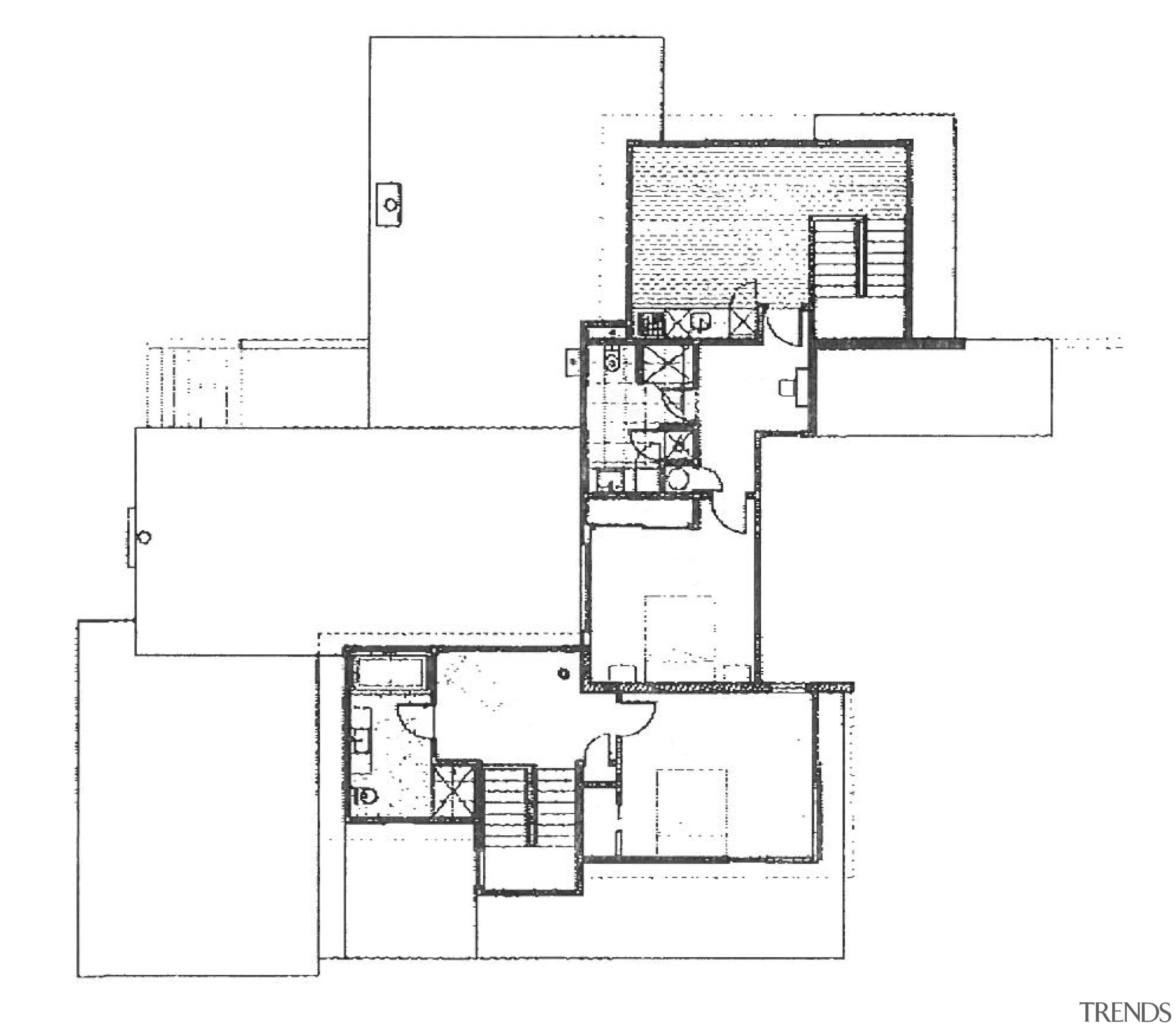 View of architectural floor plans. - View of area, artwork, design, diagram, drawing, floor plan, line, plan, product, product design, structure, technical drawing, white